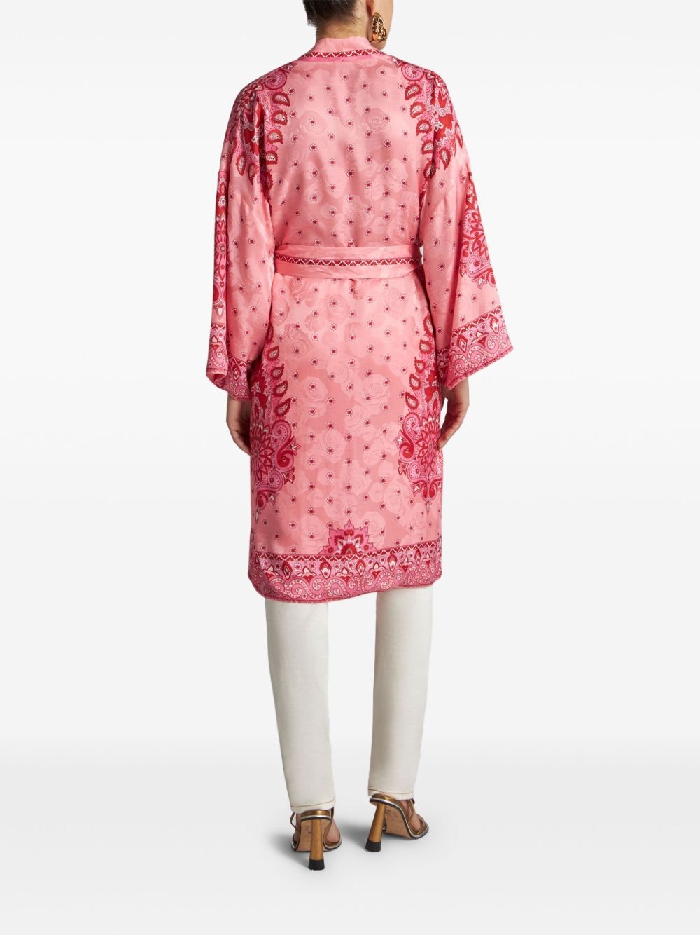 paisley-print robe jacket - 3