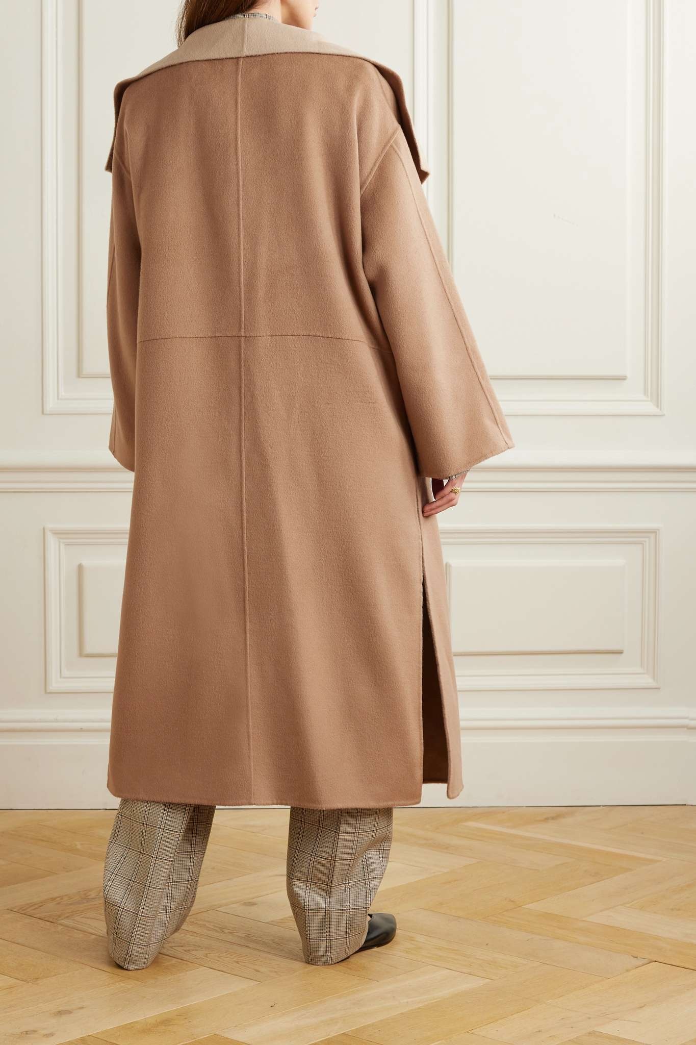 Oversized two-tone wool and cashmere-blend coat - 3