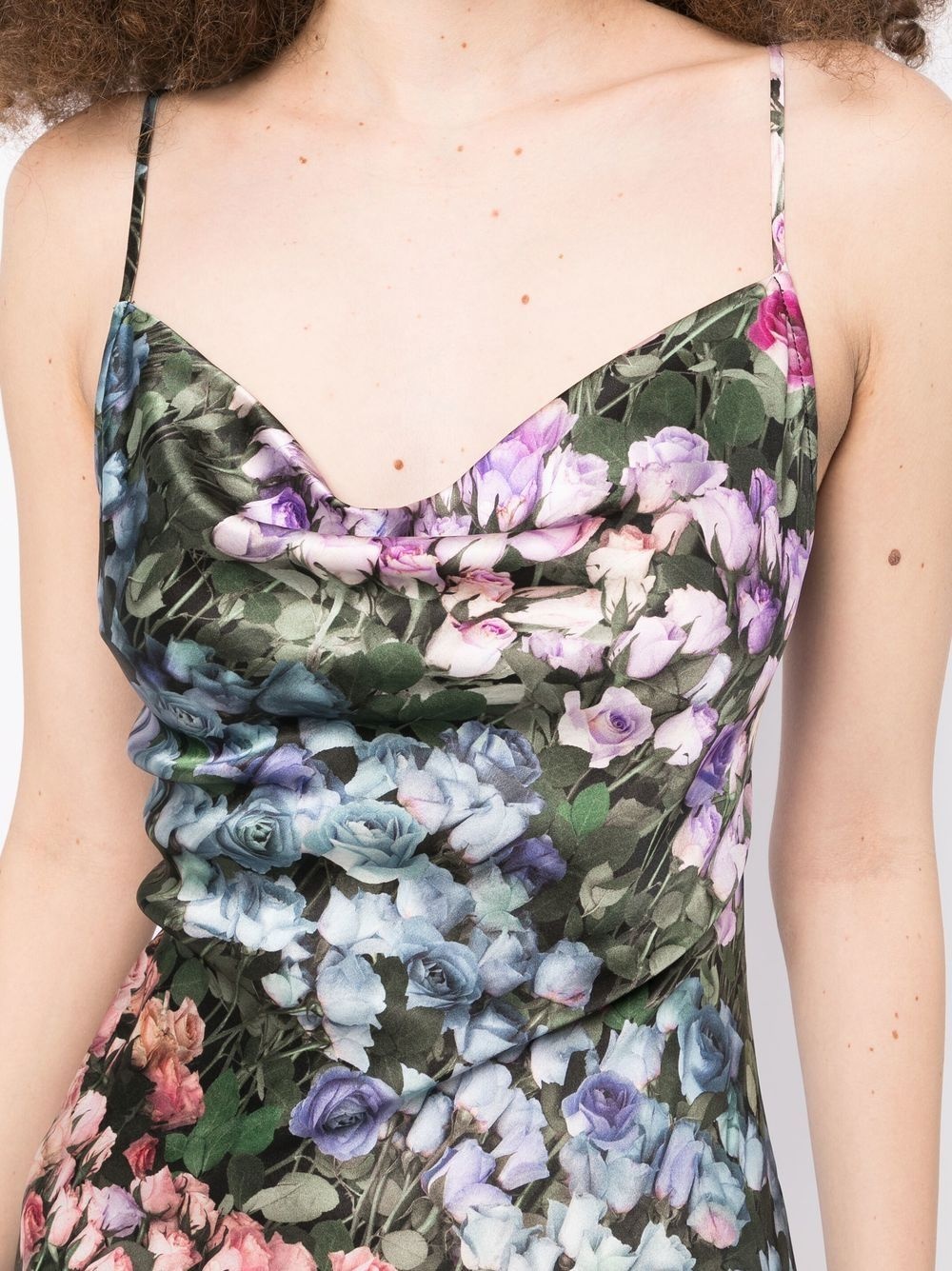 all-over rose-print slip dress - 5