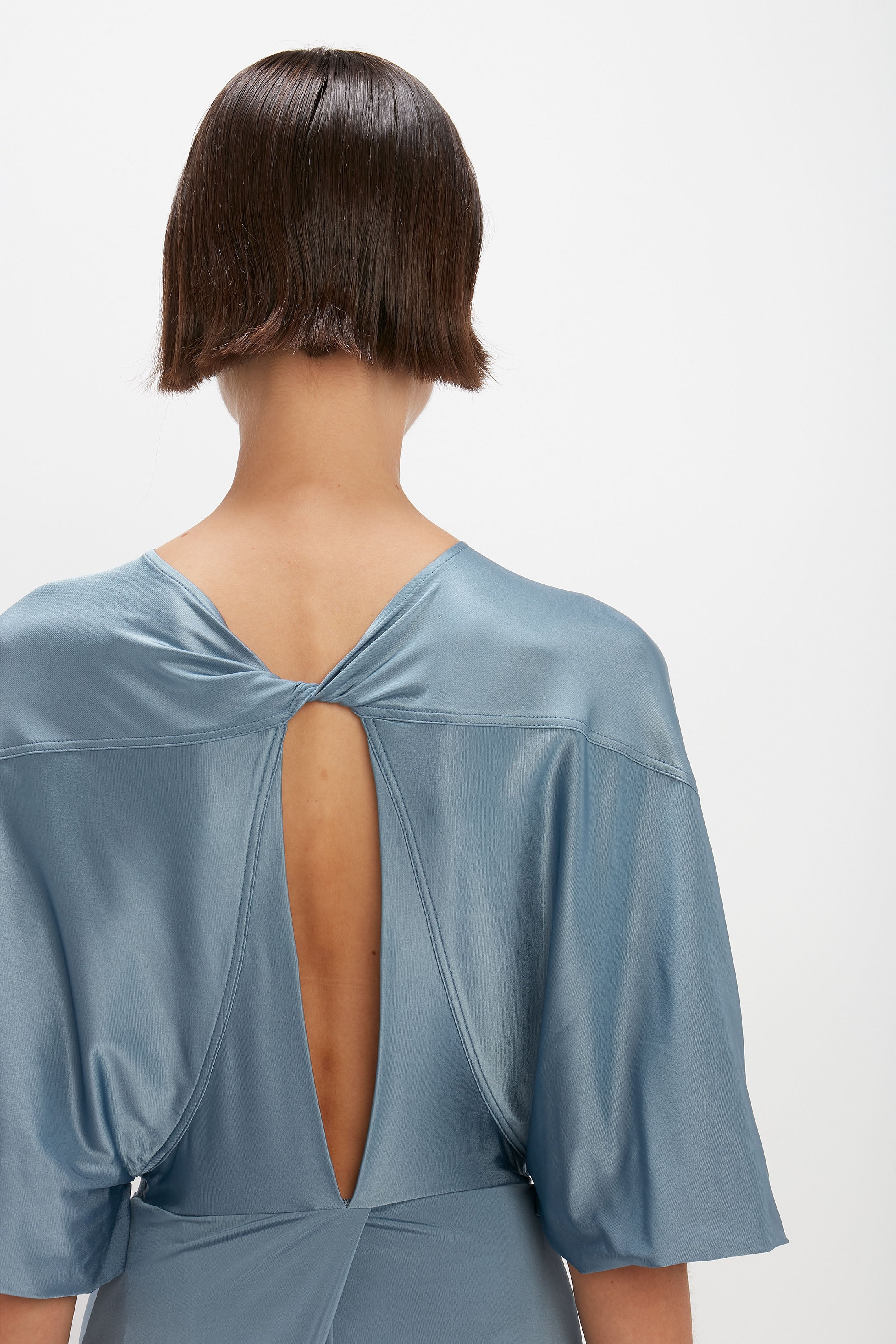 Cape Sleeve Cut Out Dress in Stone - 6