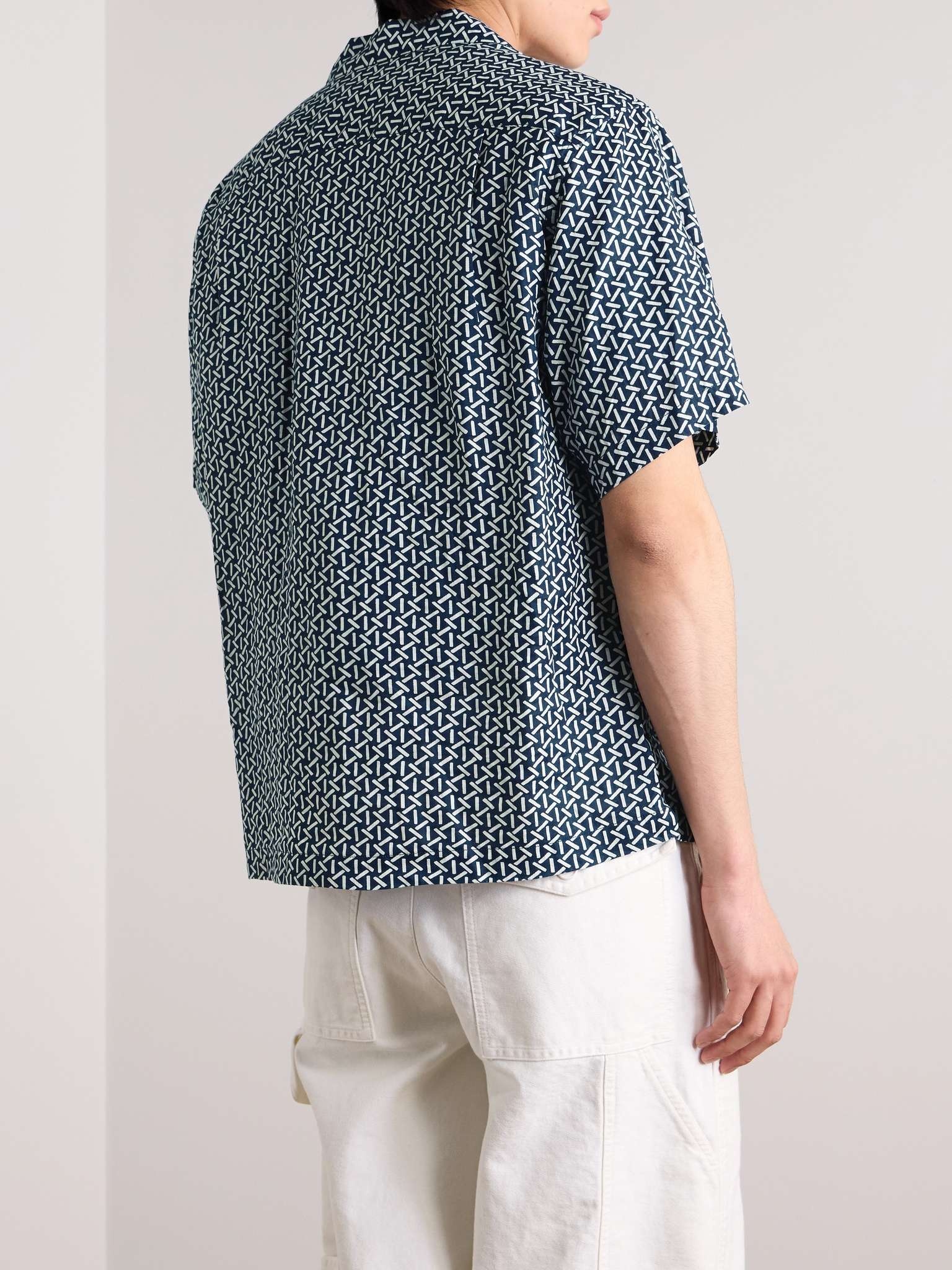 Camp-Collar Printed Linen Shirt - 3