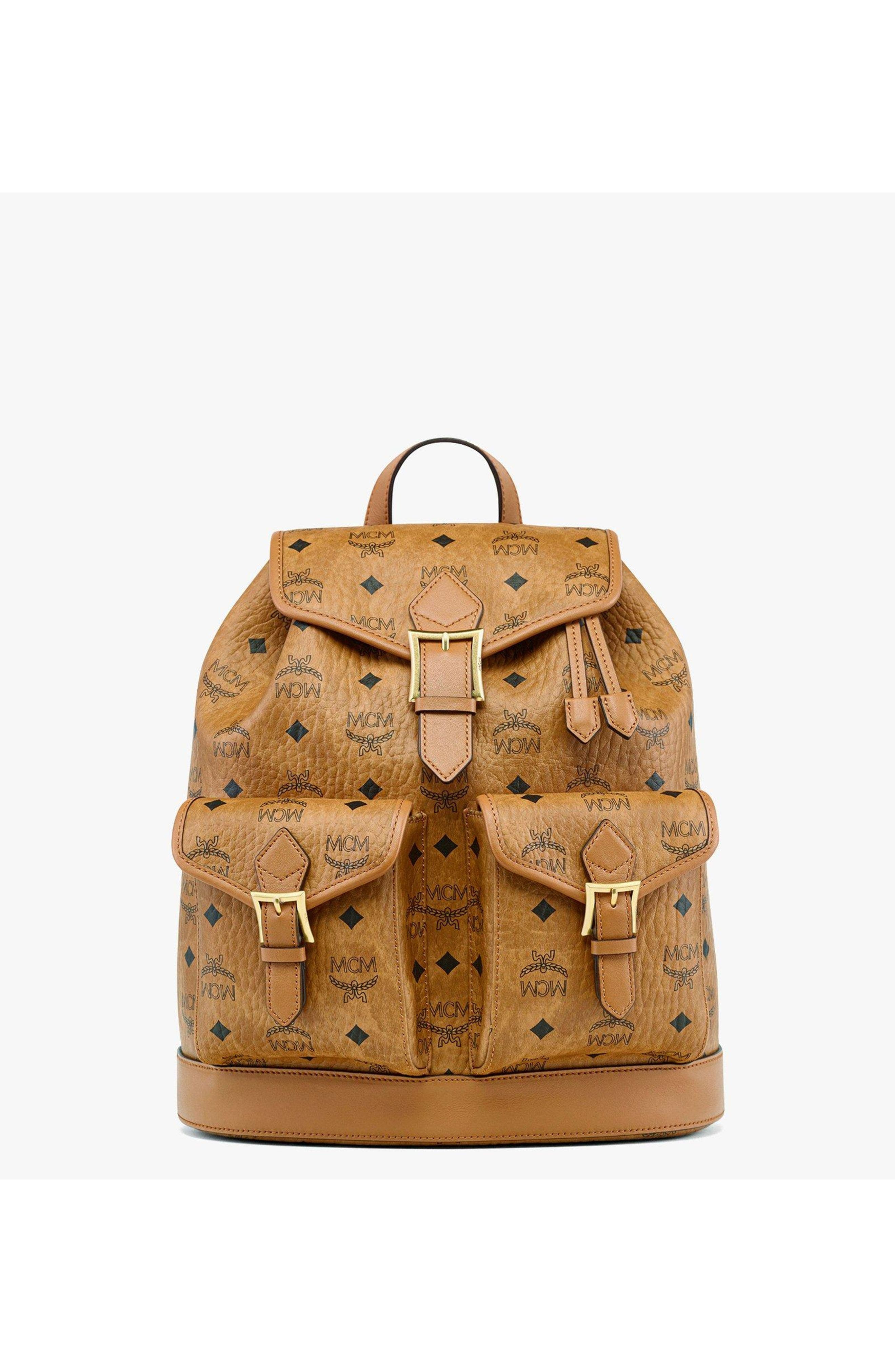 MCM Small Aren Drawstring Backpack in Visetos in Brown at Nordstrom - 1