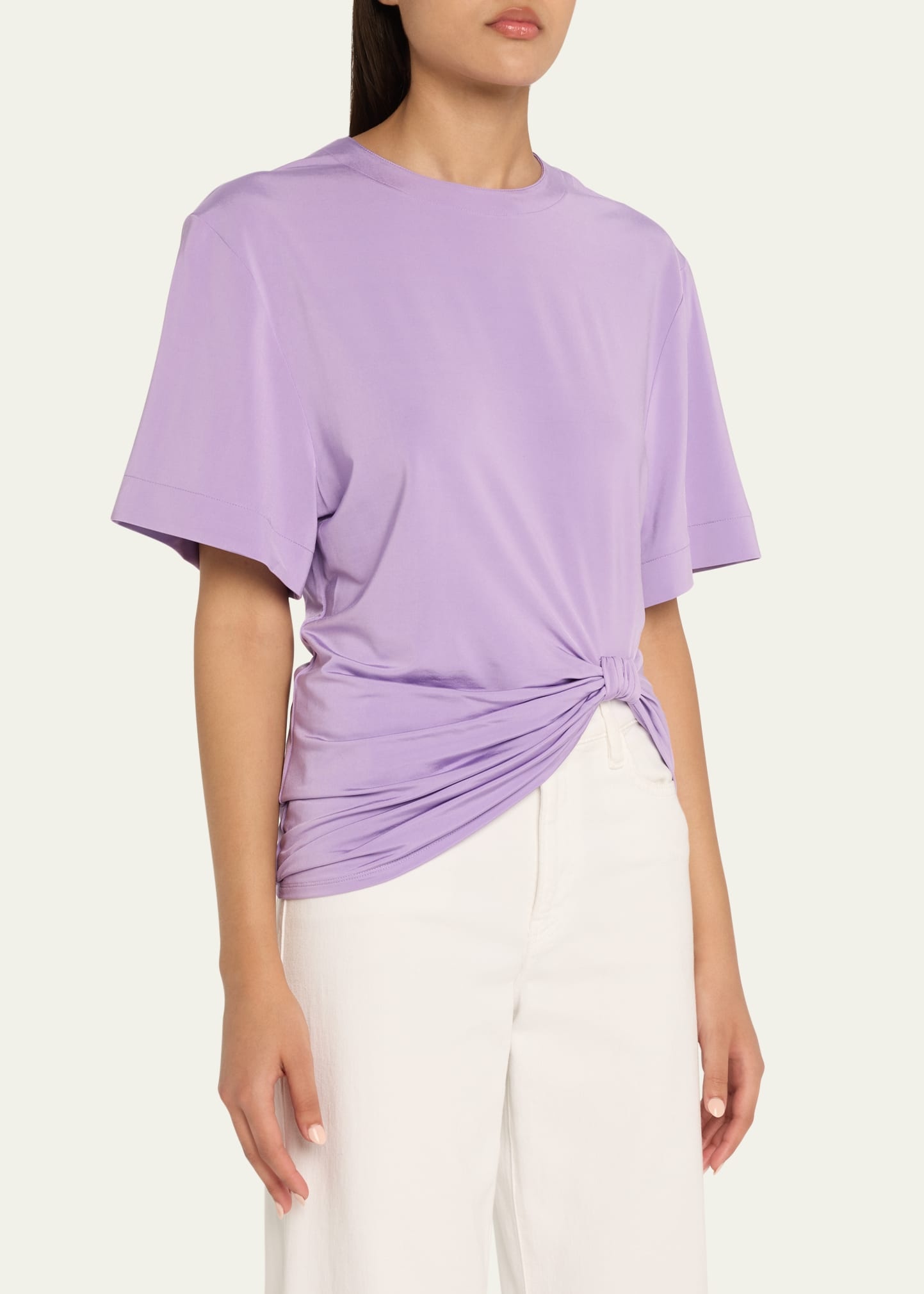 Short-Sleeve Ruched T-Shirt - 4