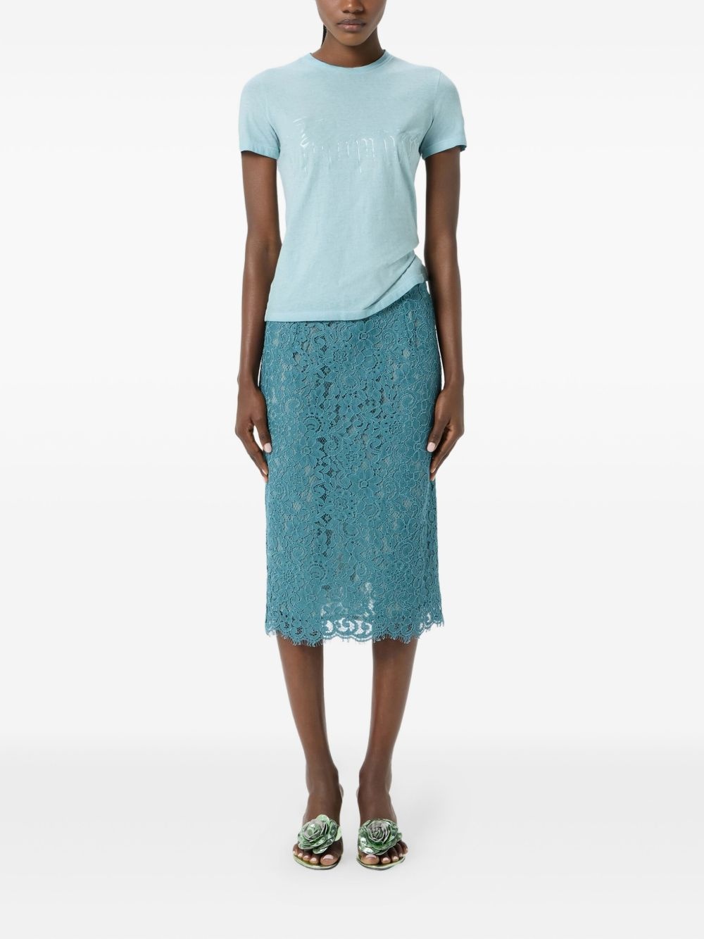 lace pencil skirt - 2