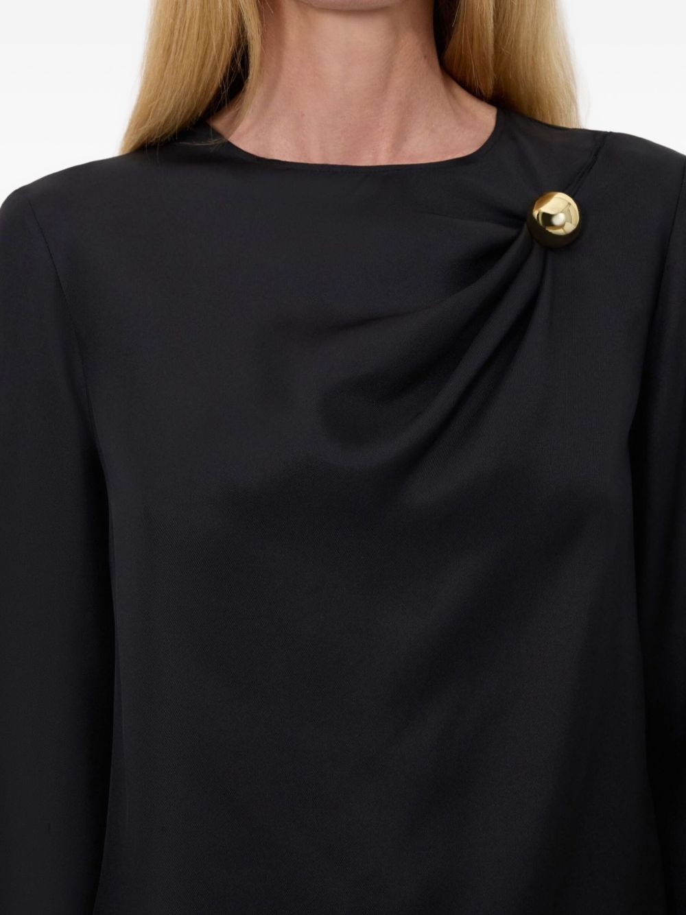 draped ornament-detail blouse - 5