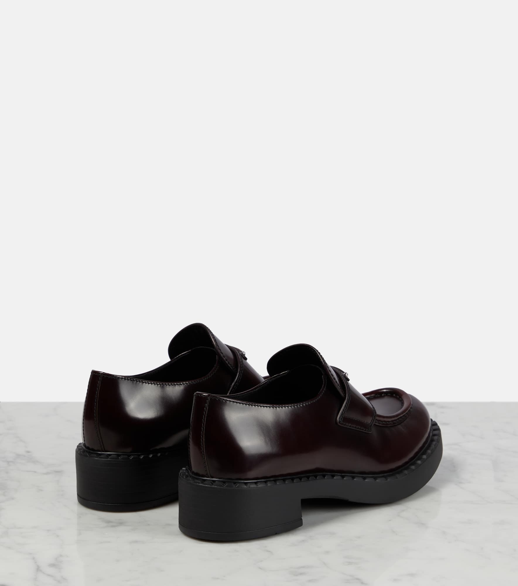 Logo leather loafers - 3