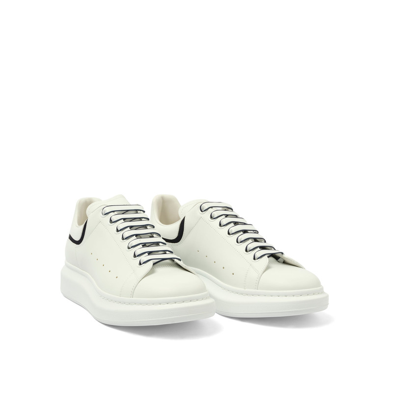 Alexander McQueen Larry Oversized Sneaker in White/Navy outlook
