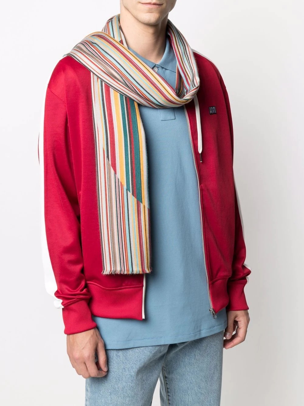 stripe-print scarf - 3