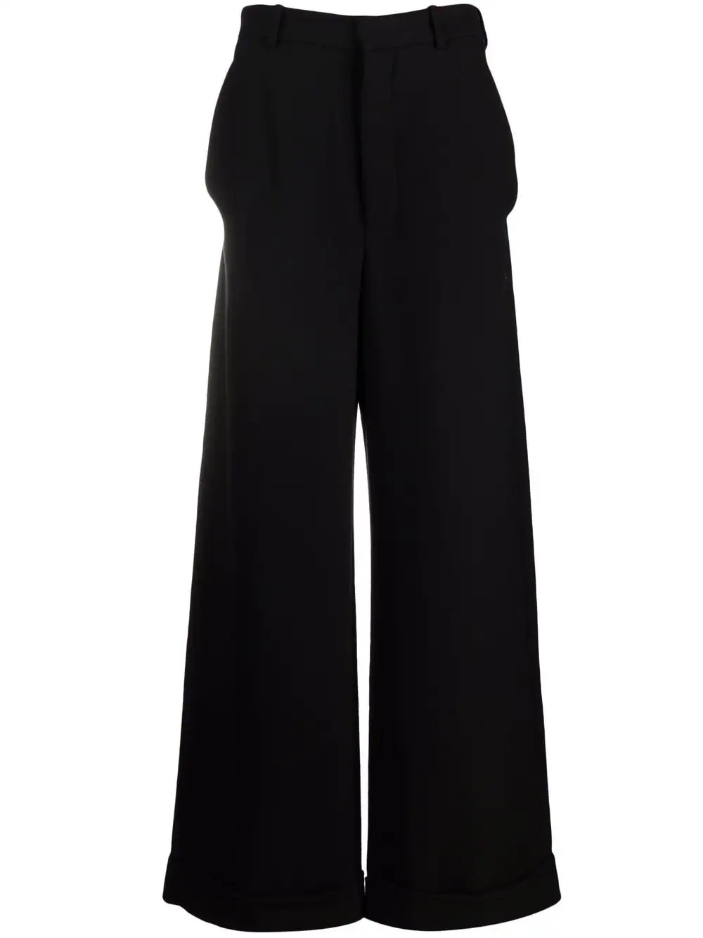 crepe-texture wide-leg trousers - 1