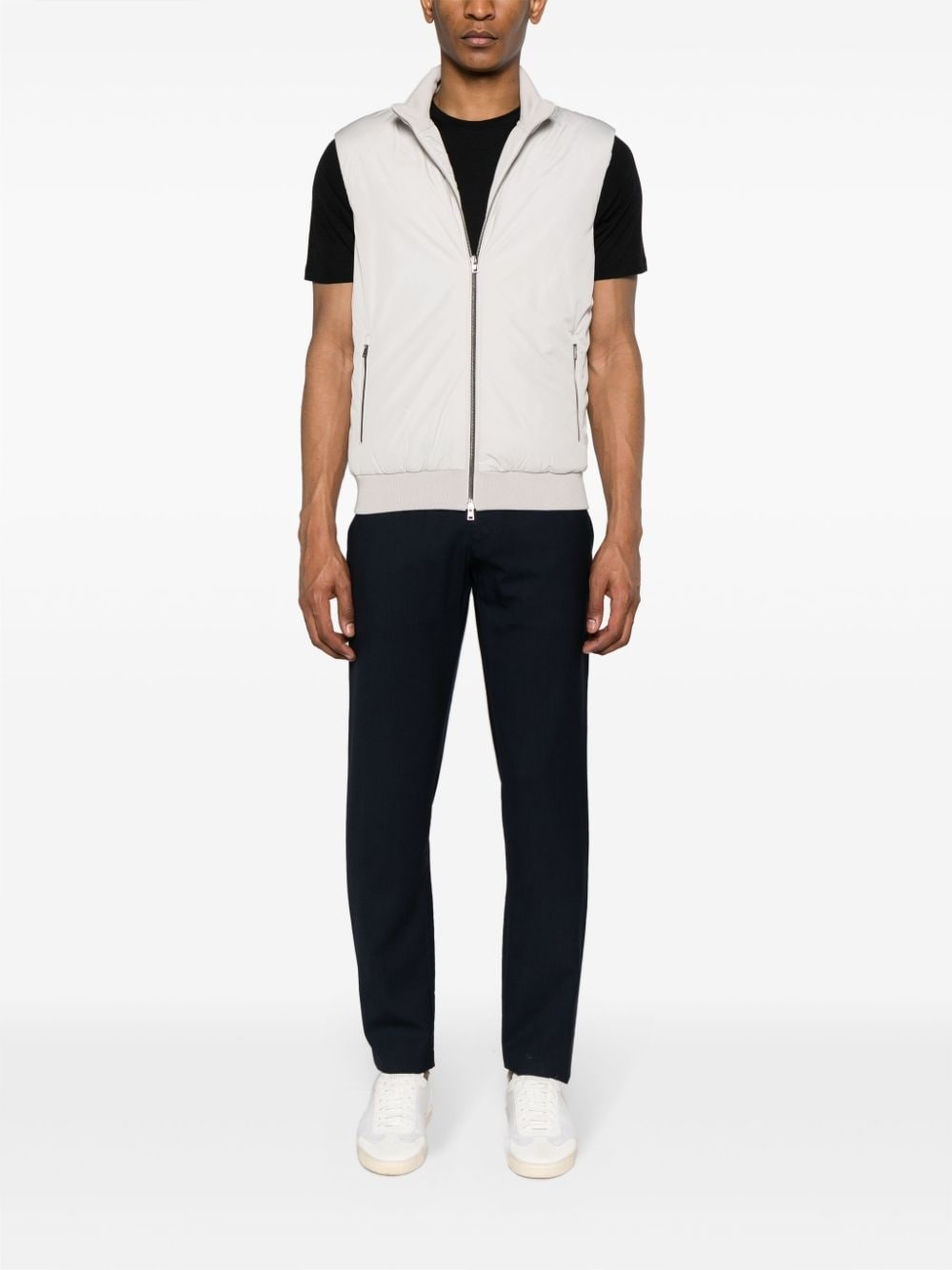 zip-up panelled gilet - 4
