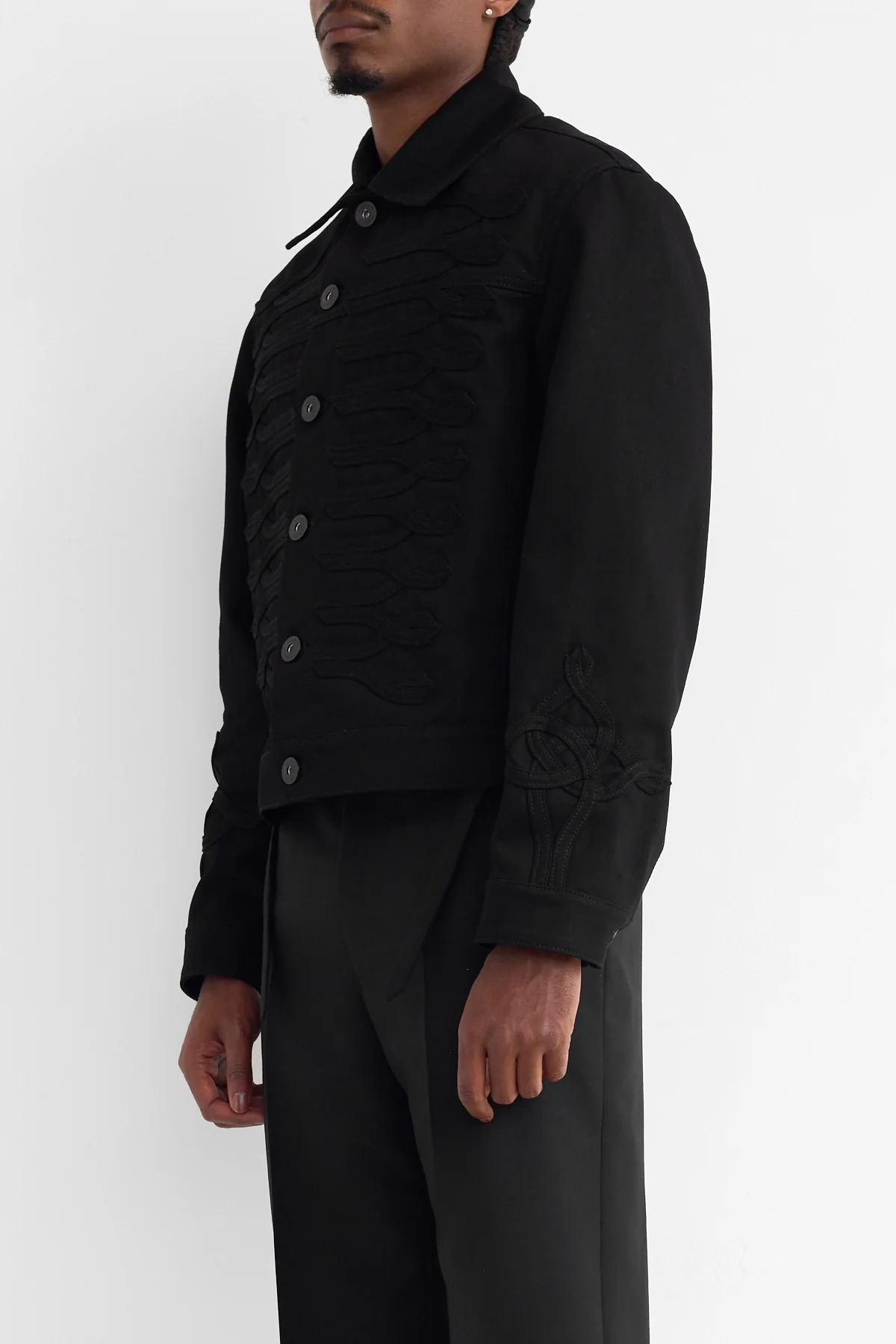 McQueen Military Denim Jacket Black - 4