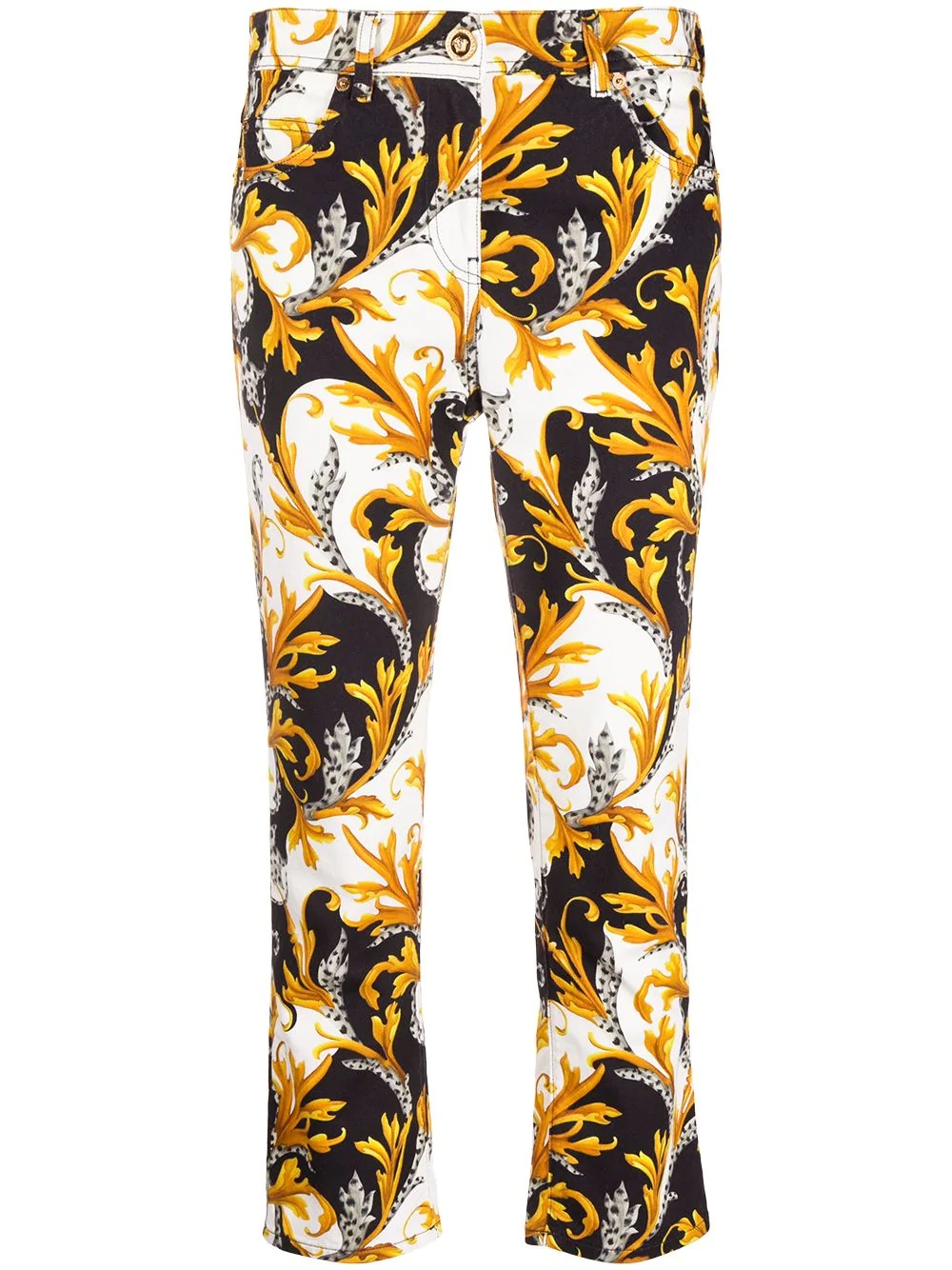 Acanthus print cropped jeans - 1