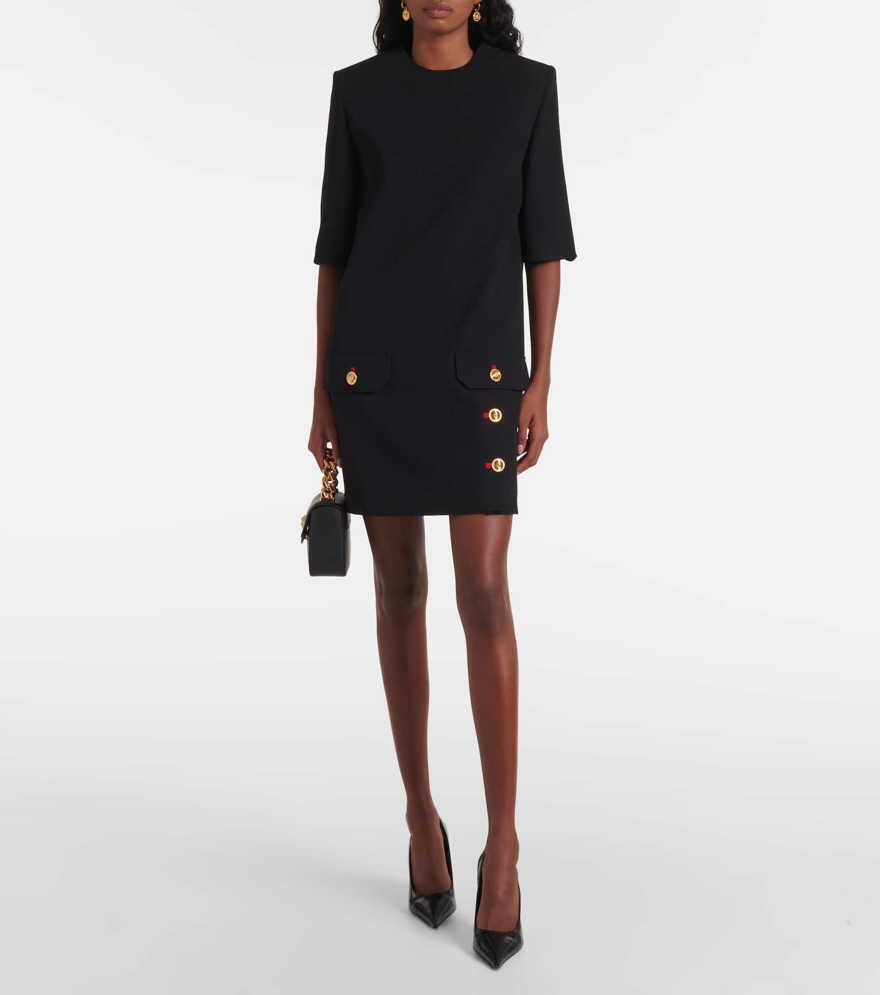 VERSACE ワンピース Wool gabardine minidress956227 VERSACE Wool gabardine minidress | mytheresa | REVERSIBLE