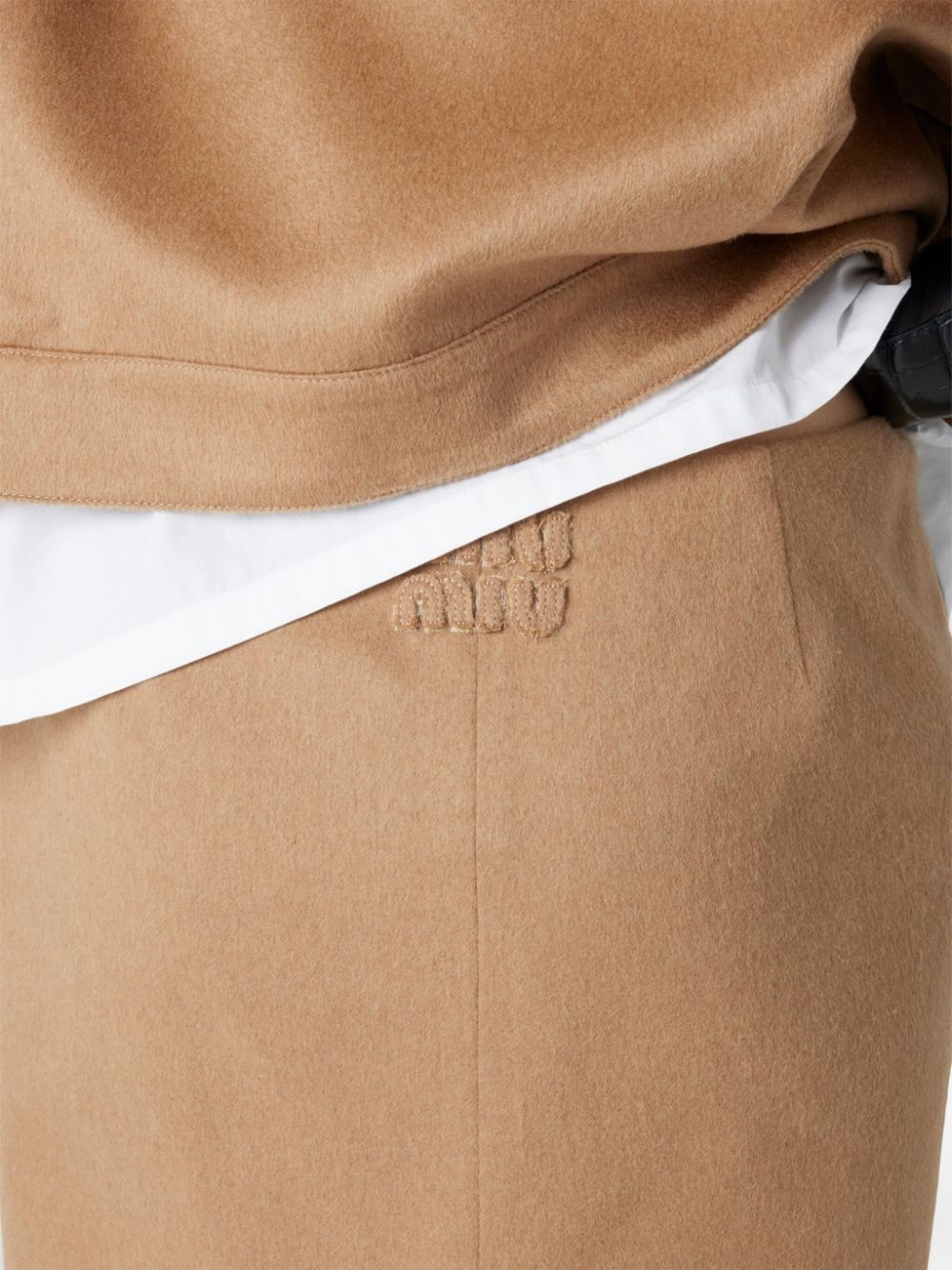 camel-hair midi skirt - 6
