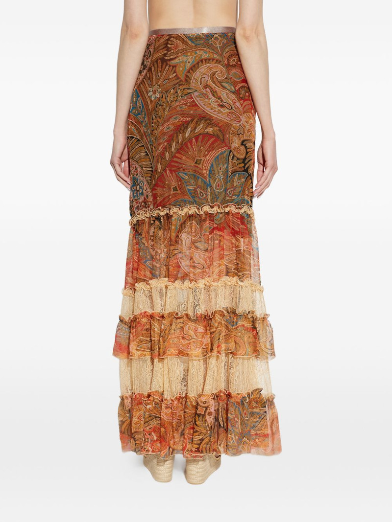 ruffled paisley-print maxi skirt 4