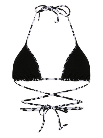 VETEMENTS logo-print triangle bikini top outlook