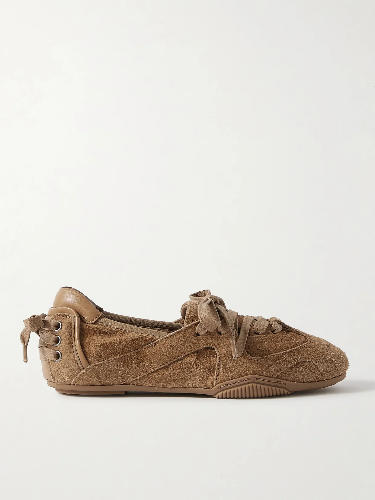 Leather-trimmed Paneled Suede Sneakers - 1