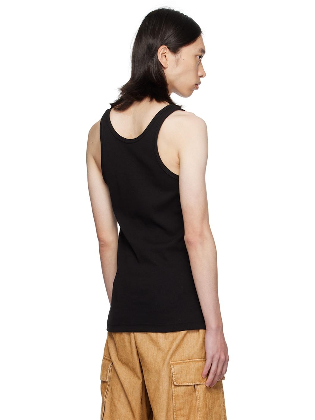 Black Upside Down Logo Tank Top - 3