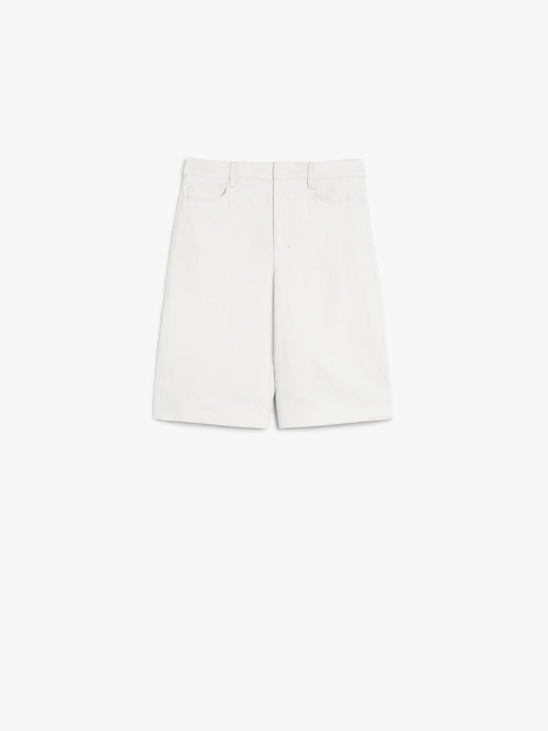 ERIC Cotton and linen twill Bermuda shorts 1