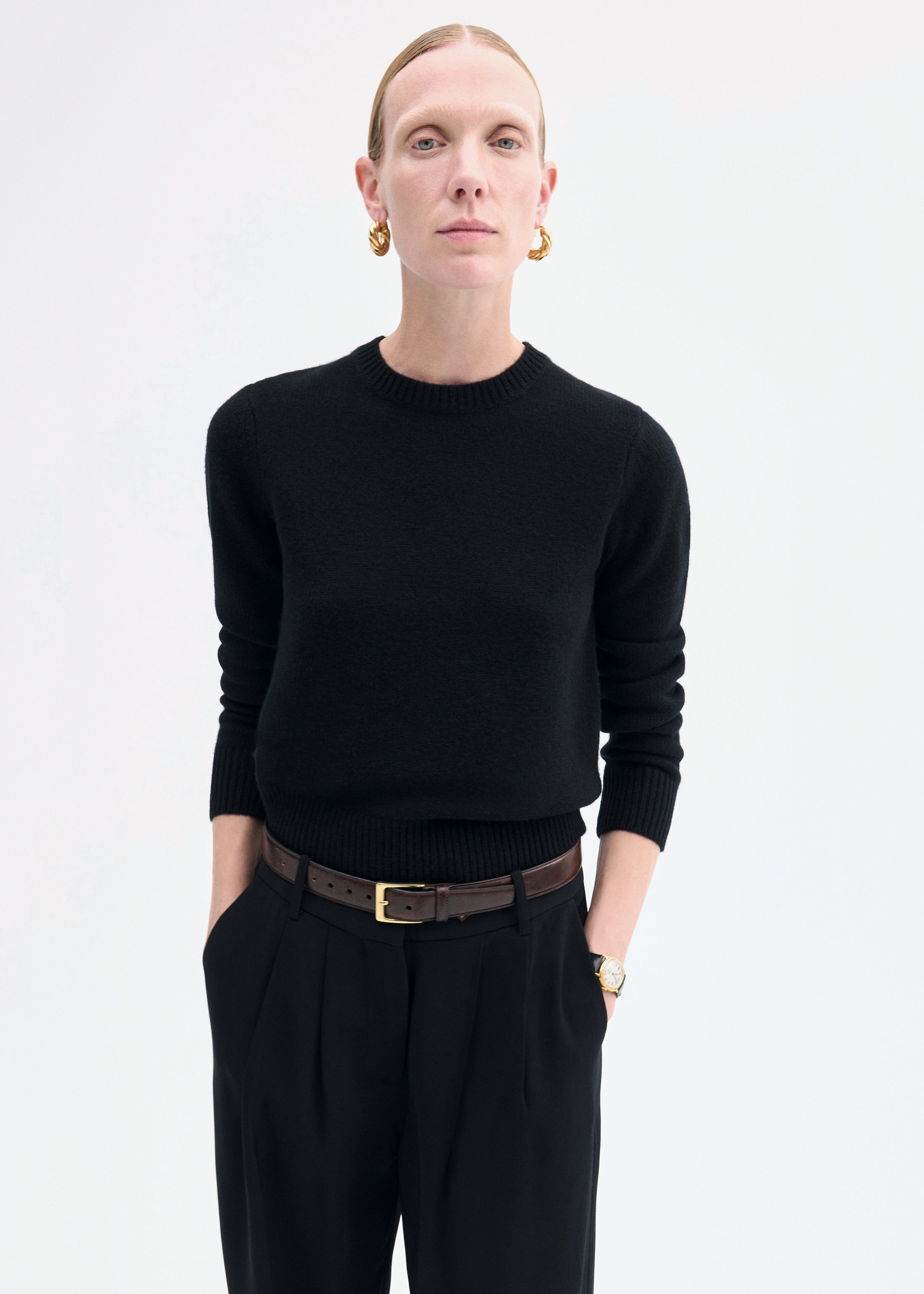 Crew Sweater in Cashmere - 2