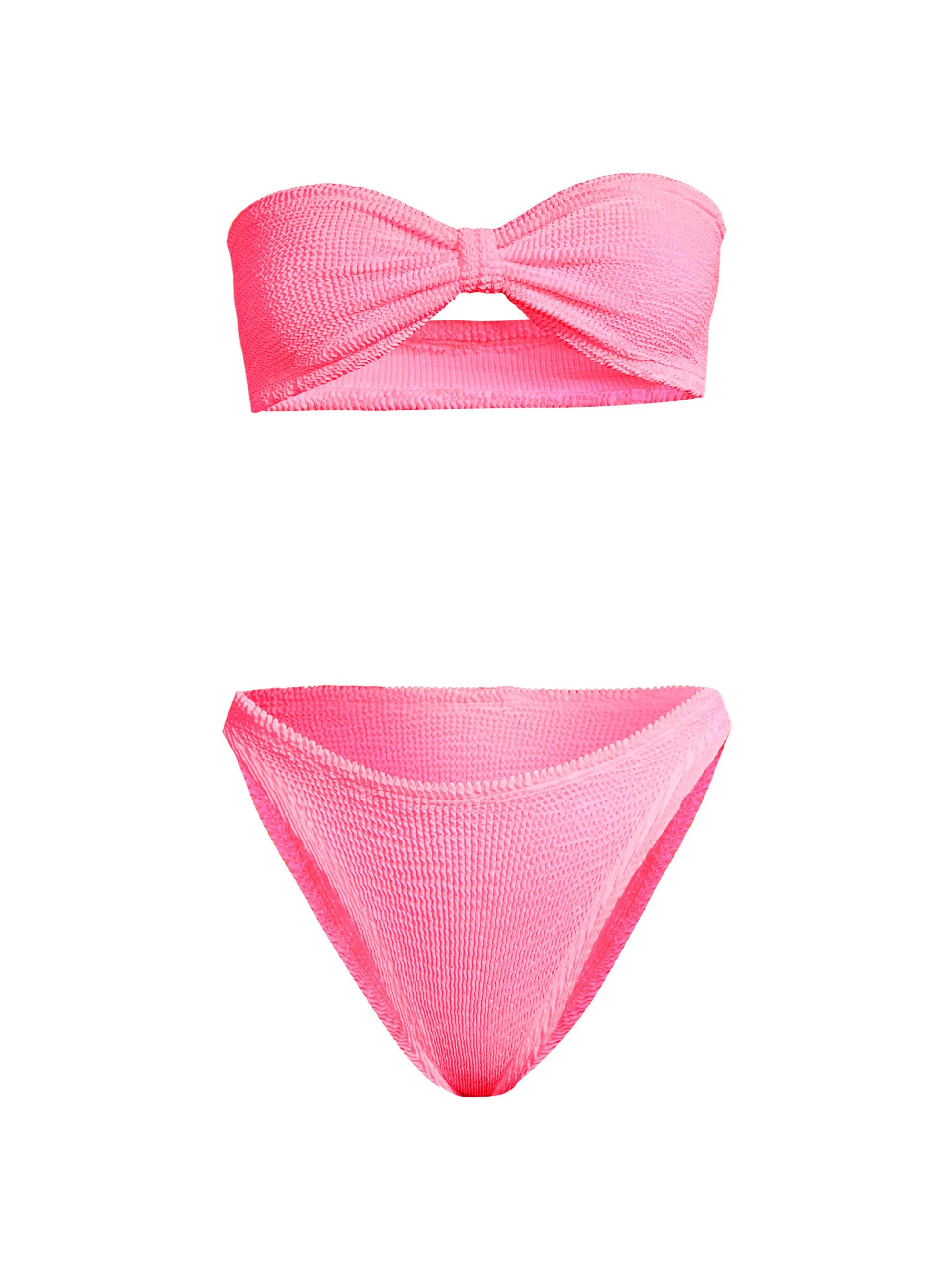 Women's Jean Bow Two-Piece Bikini Set - Bubblegum - 1