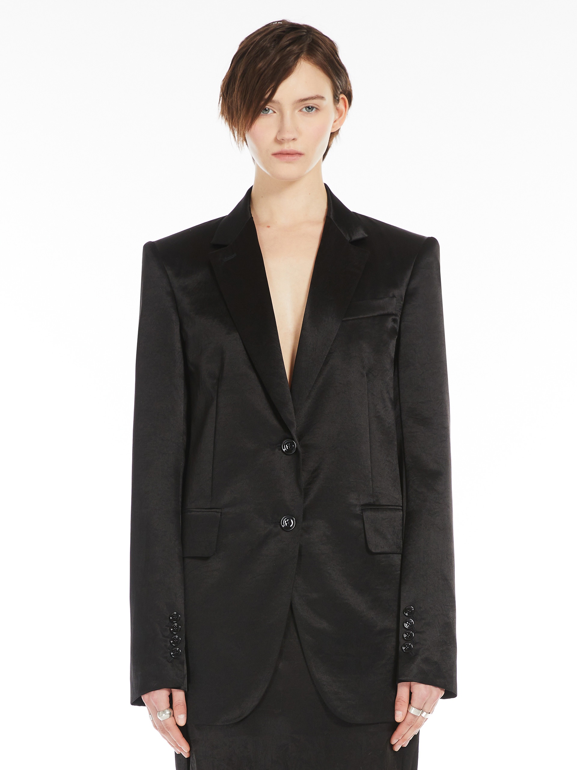 VOLANTE Washed satin blazer - 3