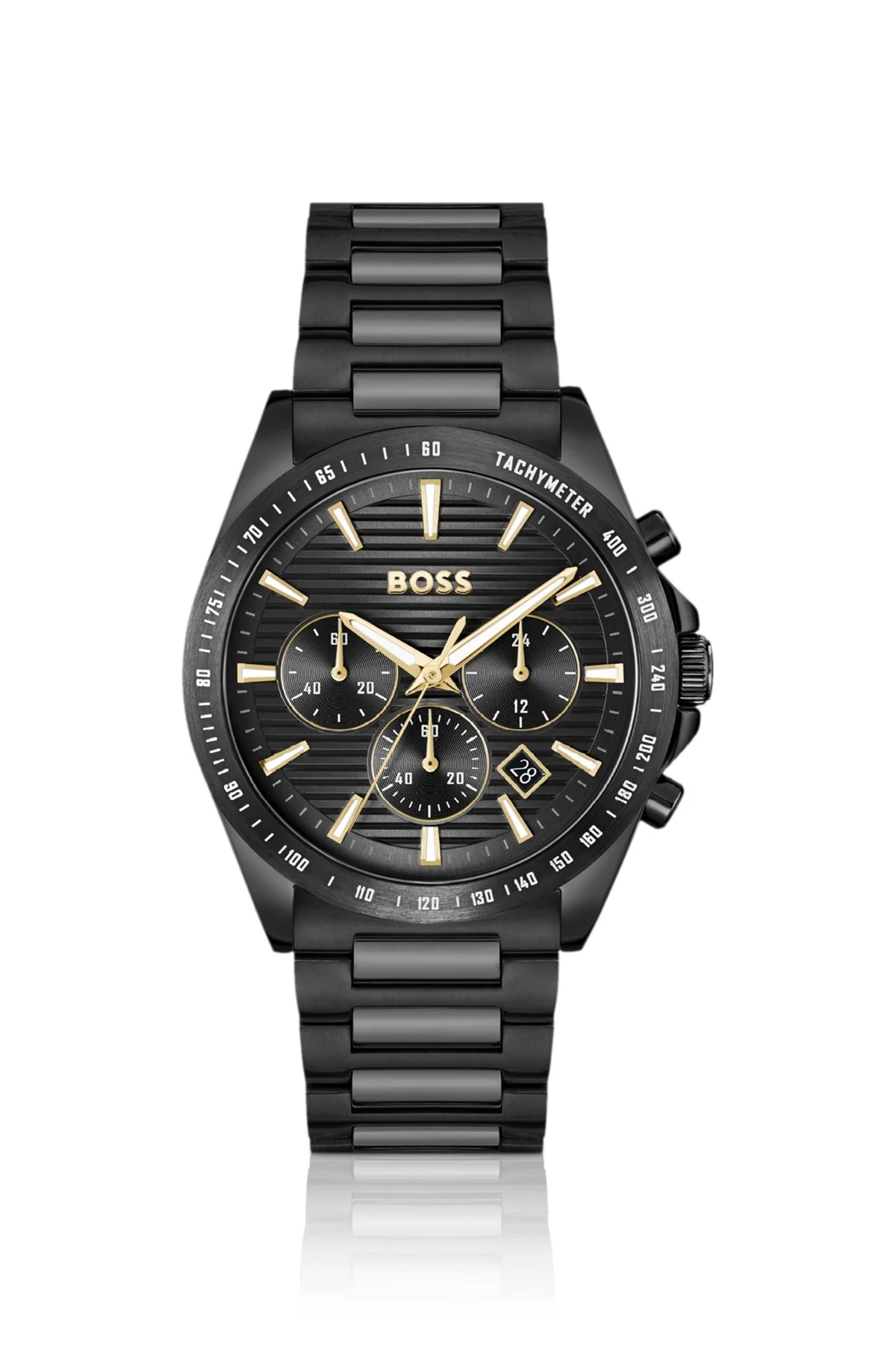 STEEL-BRACELET WATCH WITH BLACK PLATING - 1