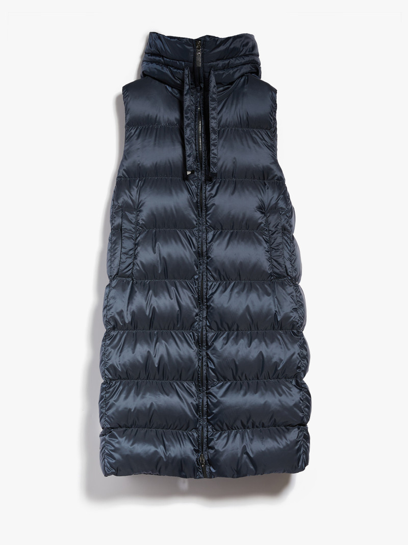 SEIVEST Long gilet in water-repellent canvas 1