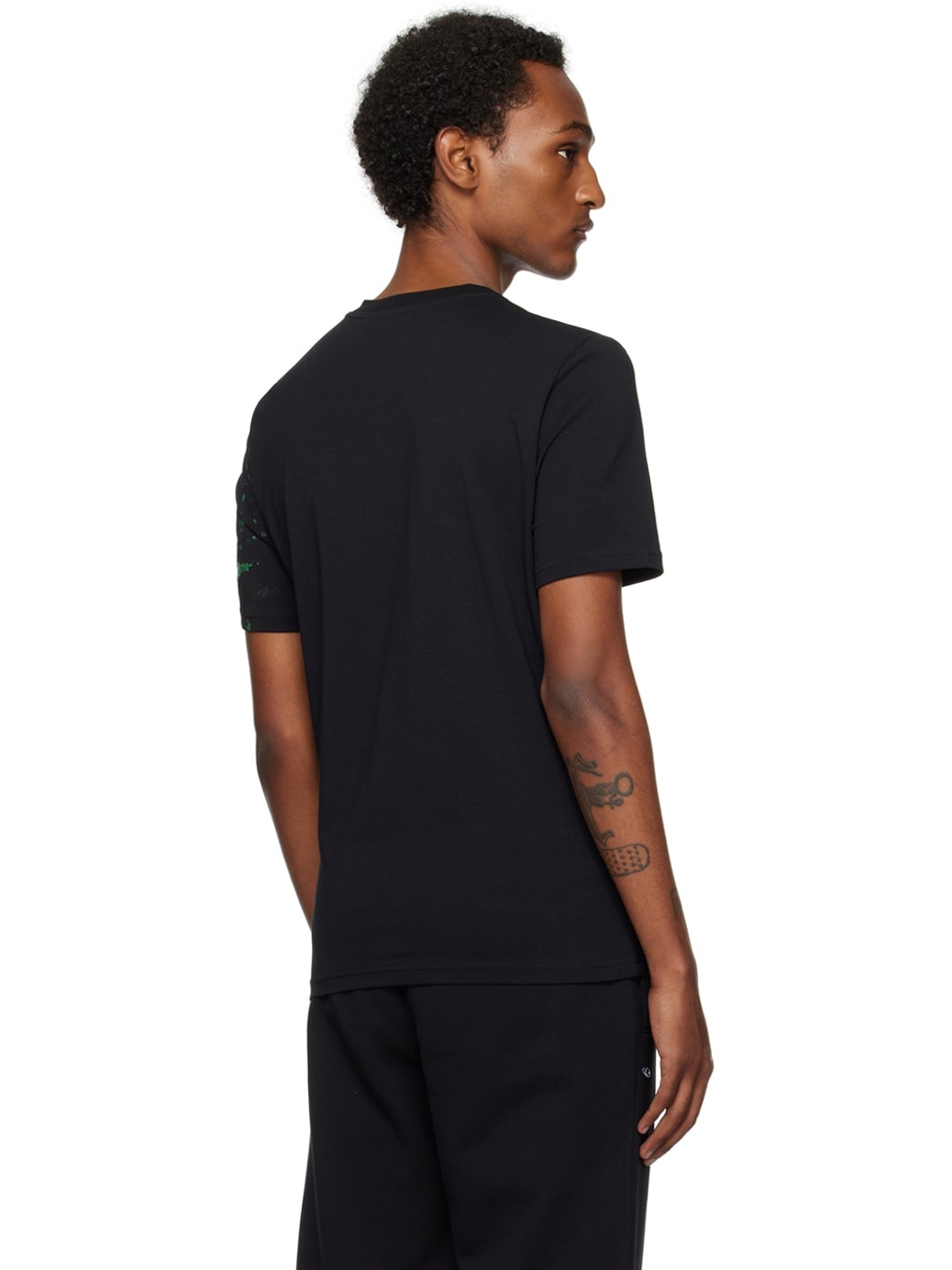 Black Painted Effect T-Shirt - 3