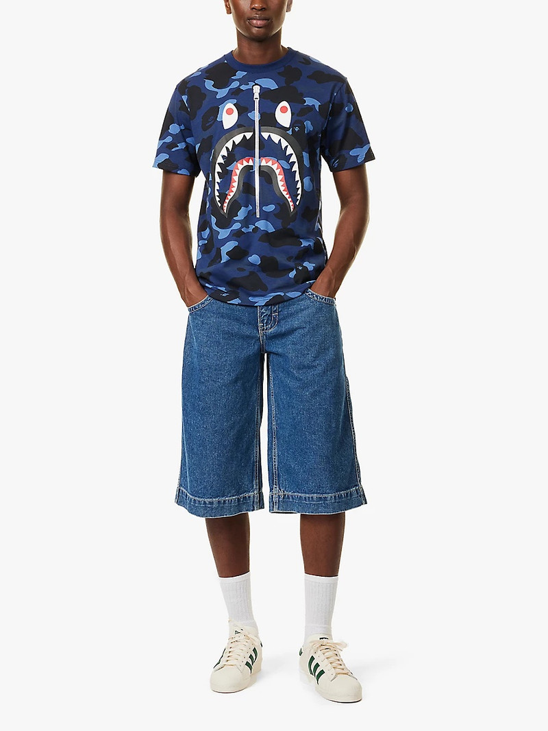 A BATHING APE® Camo Shark crew-neck relaxed-fit cotton-jersey T-shirt outlook