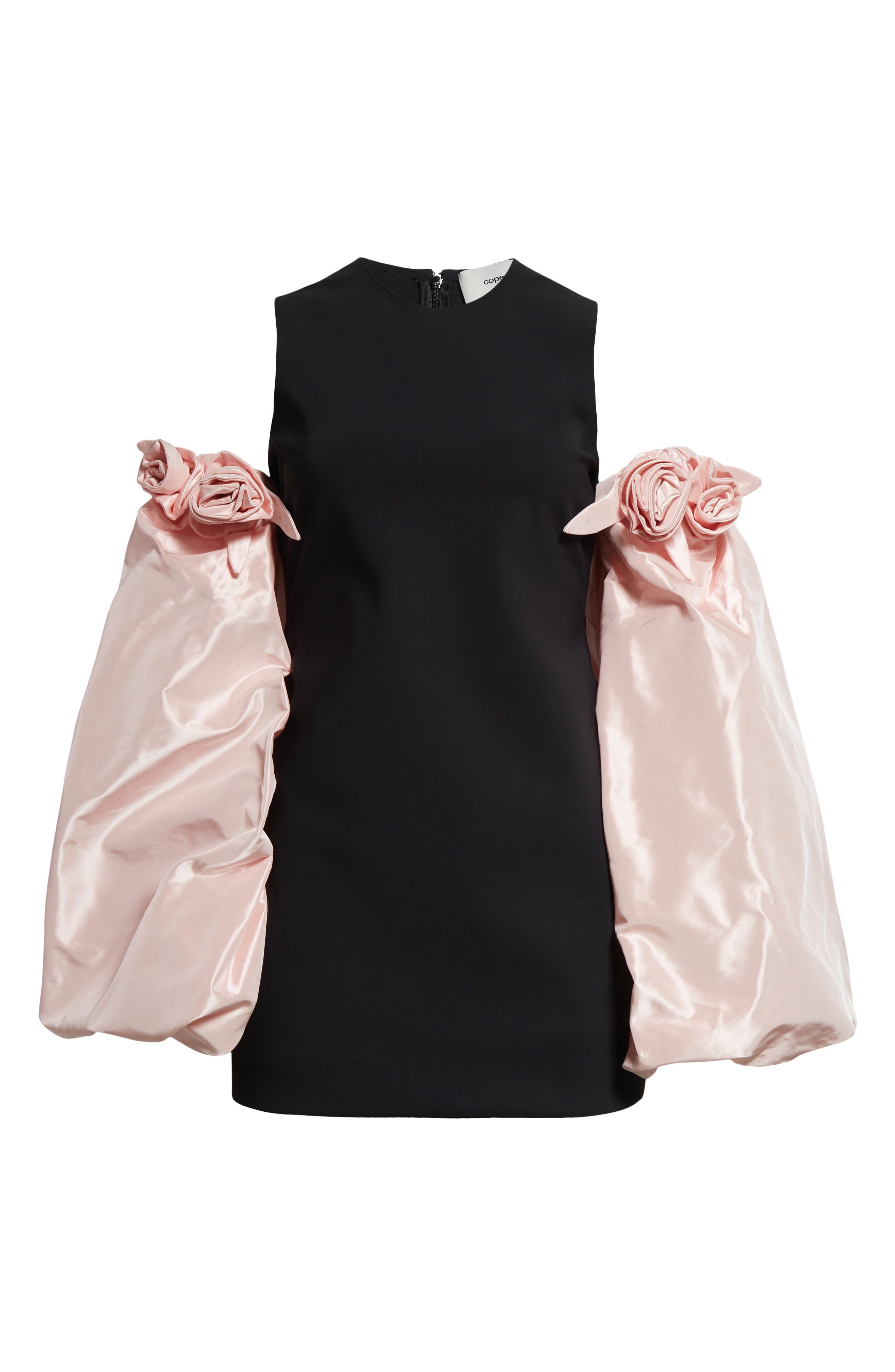 Coperni Jersey Minidress with Detachable Taffeta Sleeves in Black-Pink at Nordstrom - 5