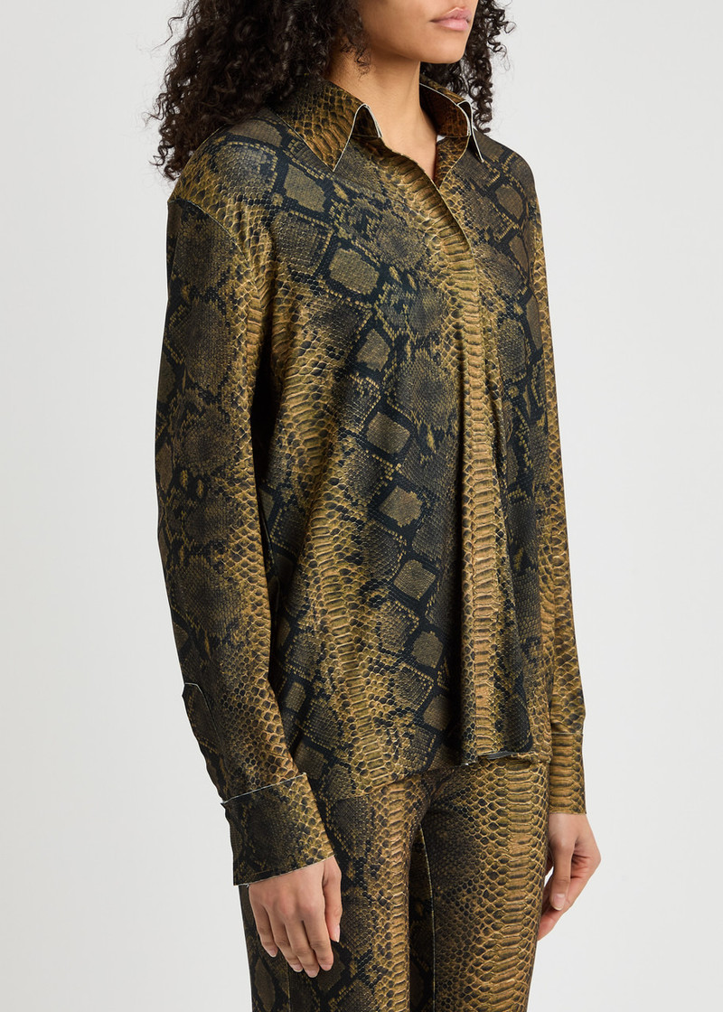 NORMA KAMALI Norma Kamali Python-print Stretch-jersey Shirt outlook