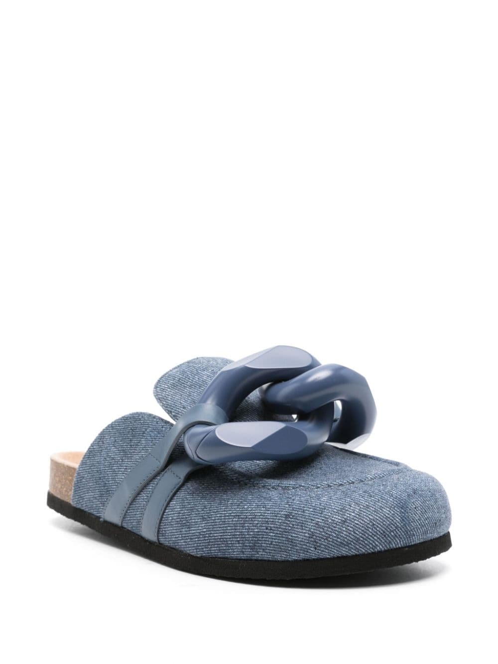 chain link-detail slippers - 2