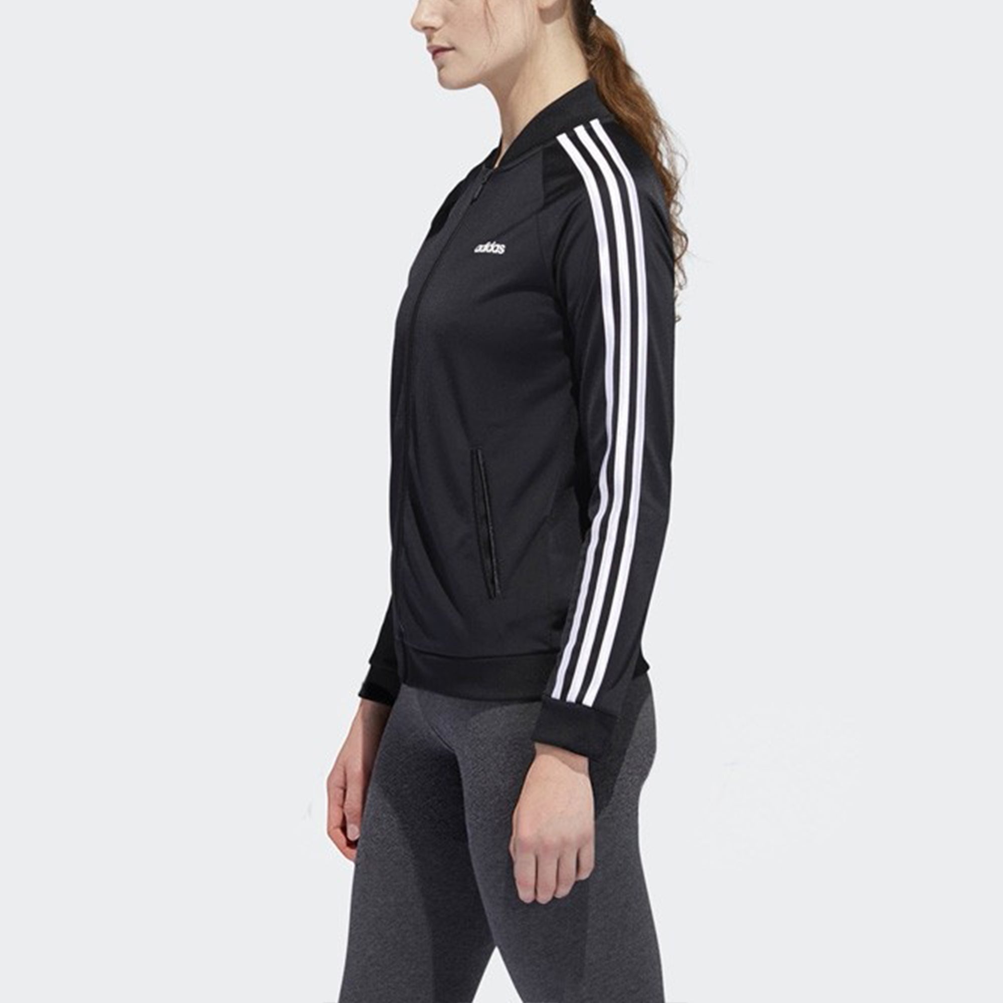 (WMNS) adidas neo Stand-up Collar Jacket Black DZ7657 - 5