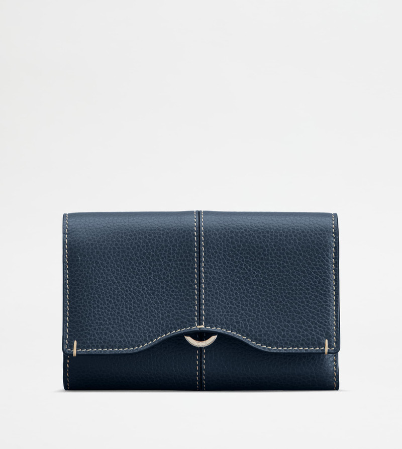 WALLET IN LEATHER - BLUE 1
