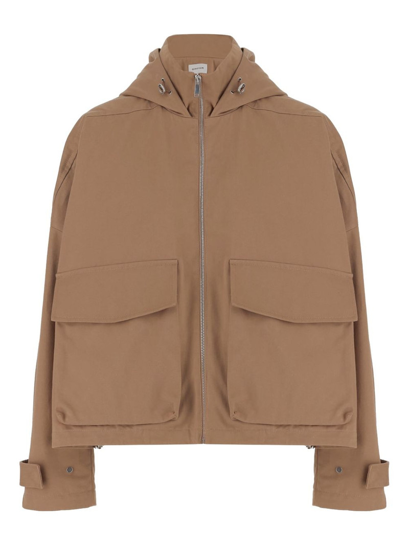 high-collar patch-pocket hooded jacket 1