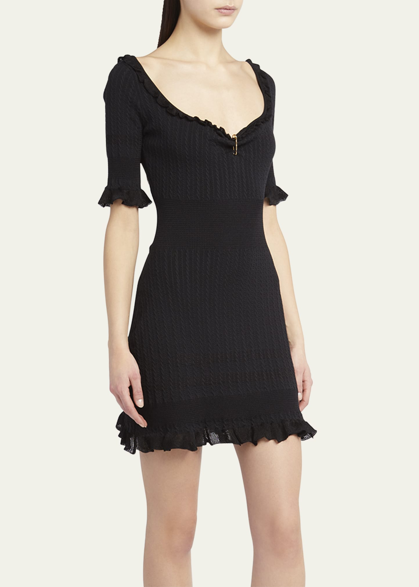 Medusa Pin-Gathered Micro Cable Mini Dress - 4