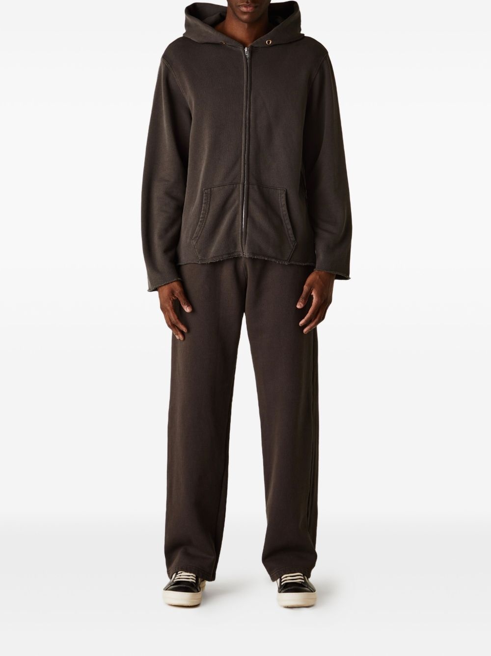 raw-edge zip-up hoodie - 2