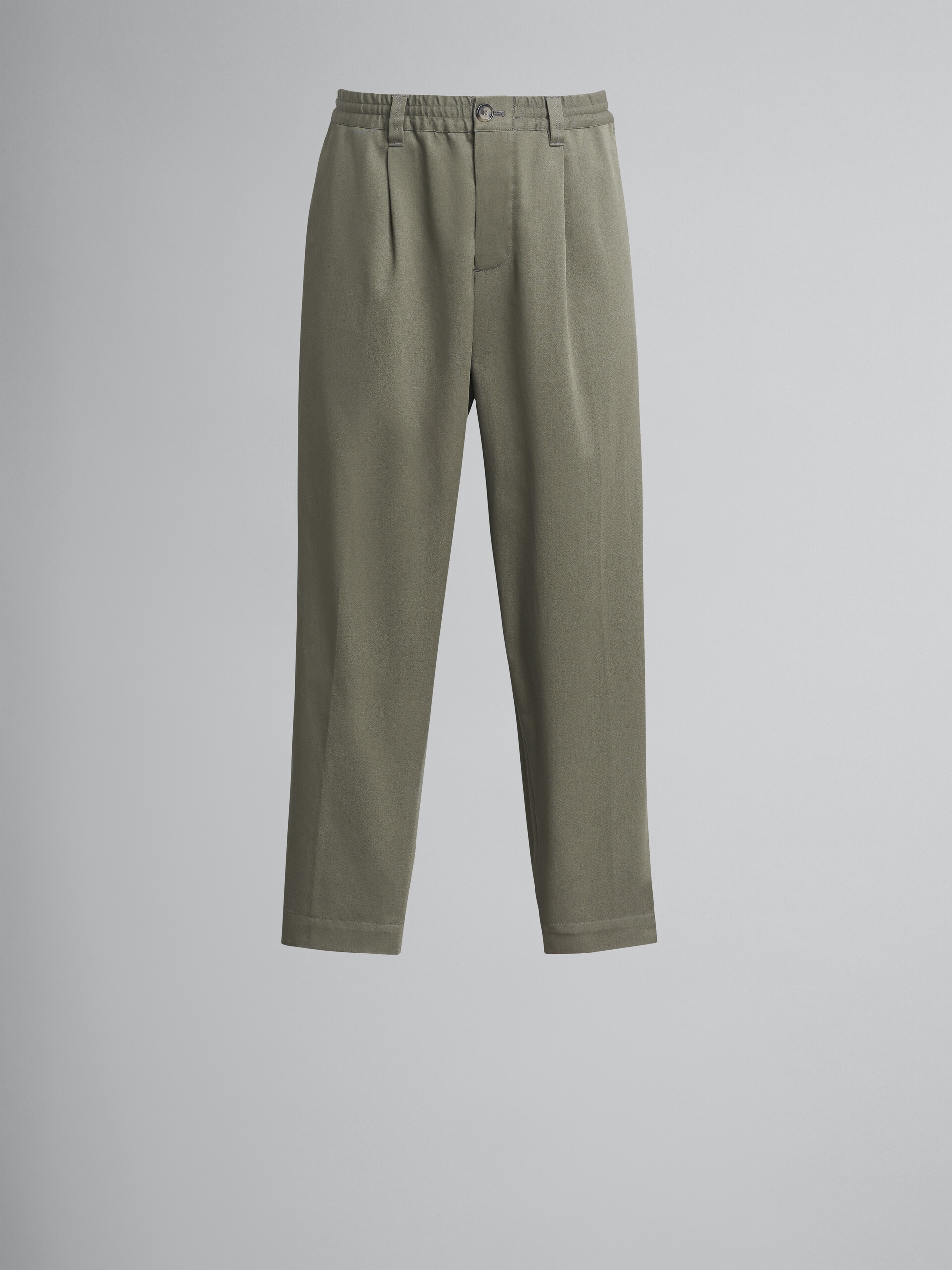 GABARDINE COTTON CROPPED TROUSERS - 1