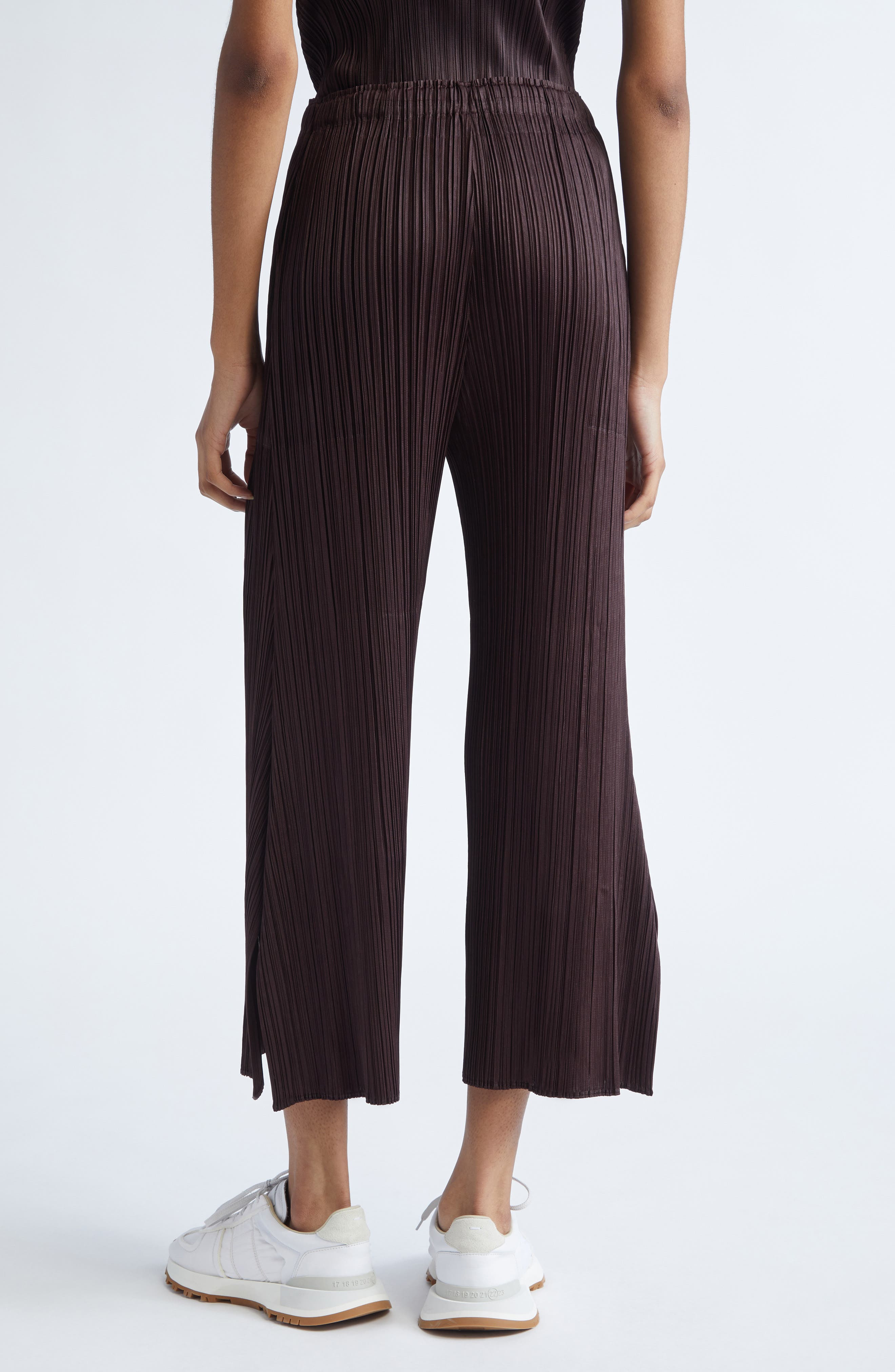 Pleats Please Issey Miyake Monthly Colors July Pleated Pants in Dark Brown at Nordstrom - 3