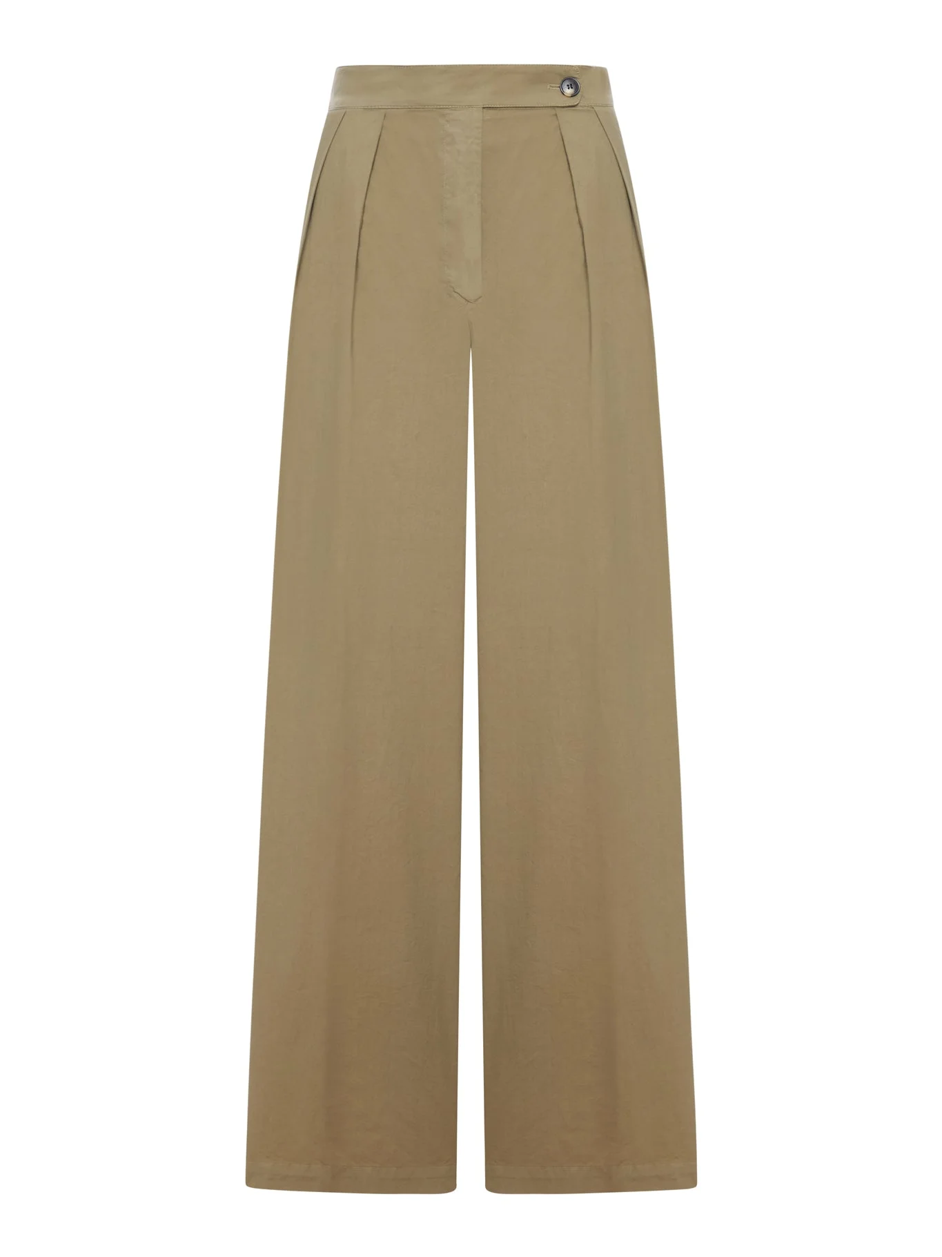 CEMENT-COLOURED TROUSERS WITH PLEATS AND SIDE BUTTONS - 1