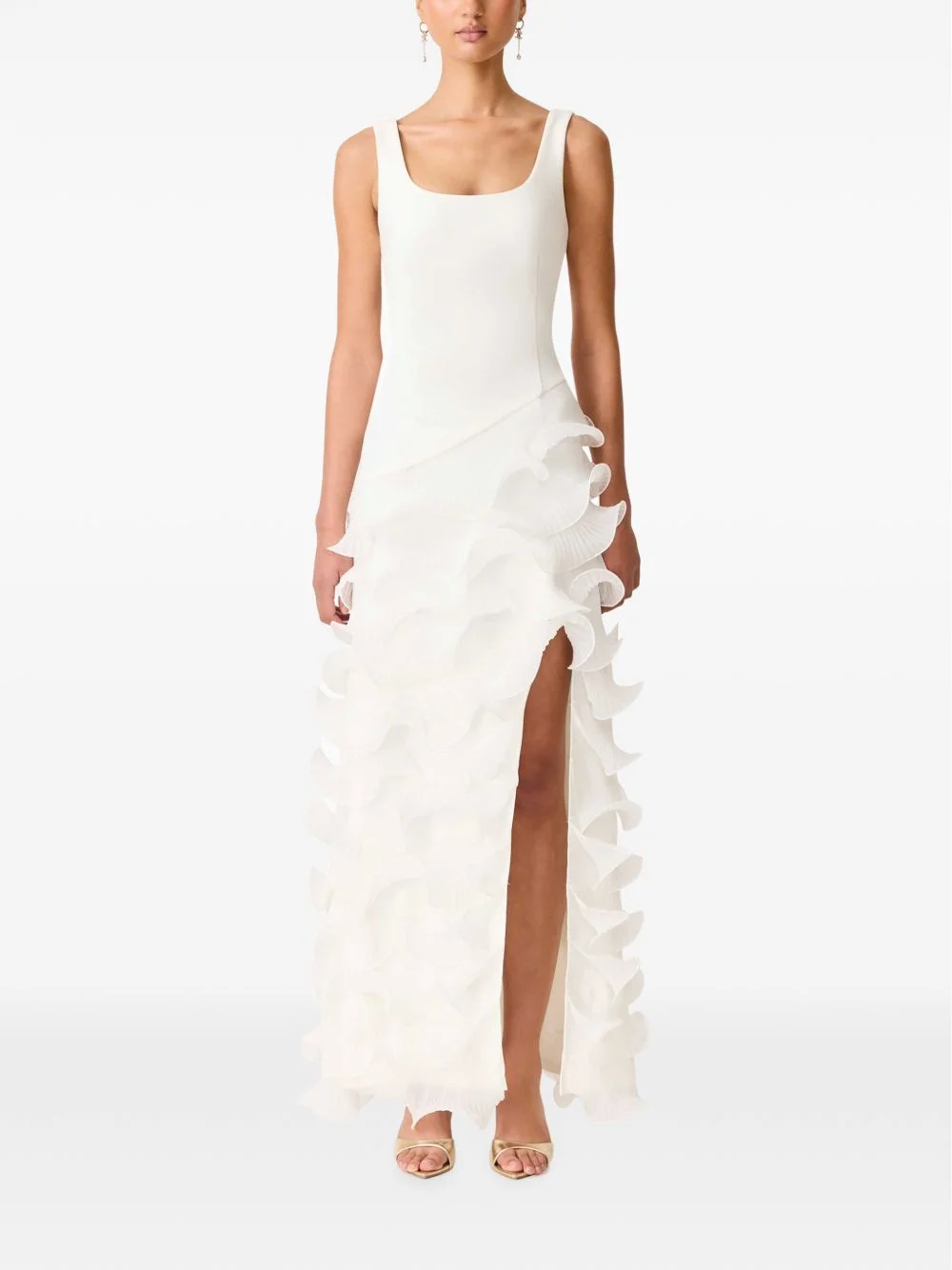 ruffled-details tiered maxi dress - 1
