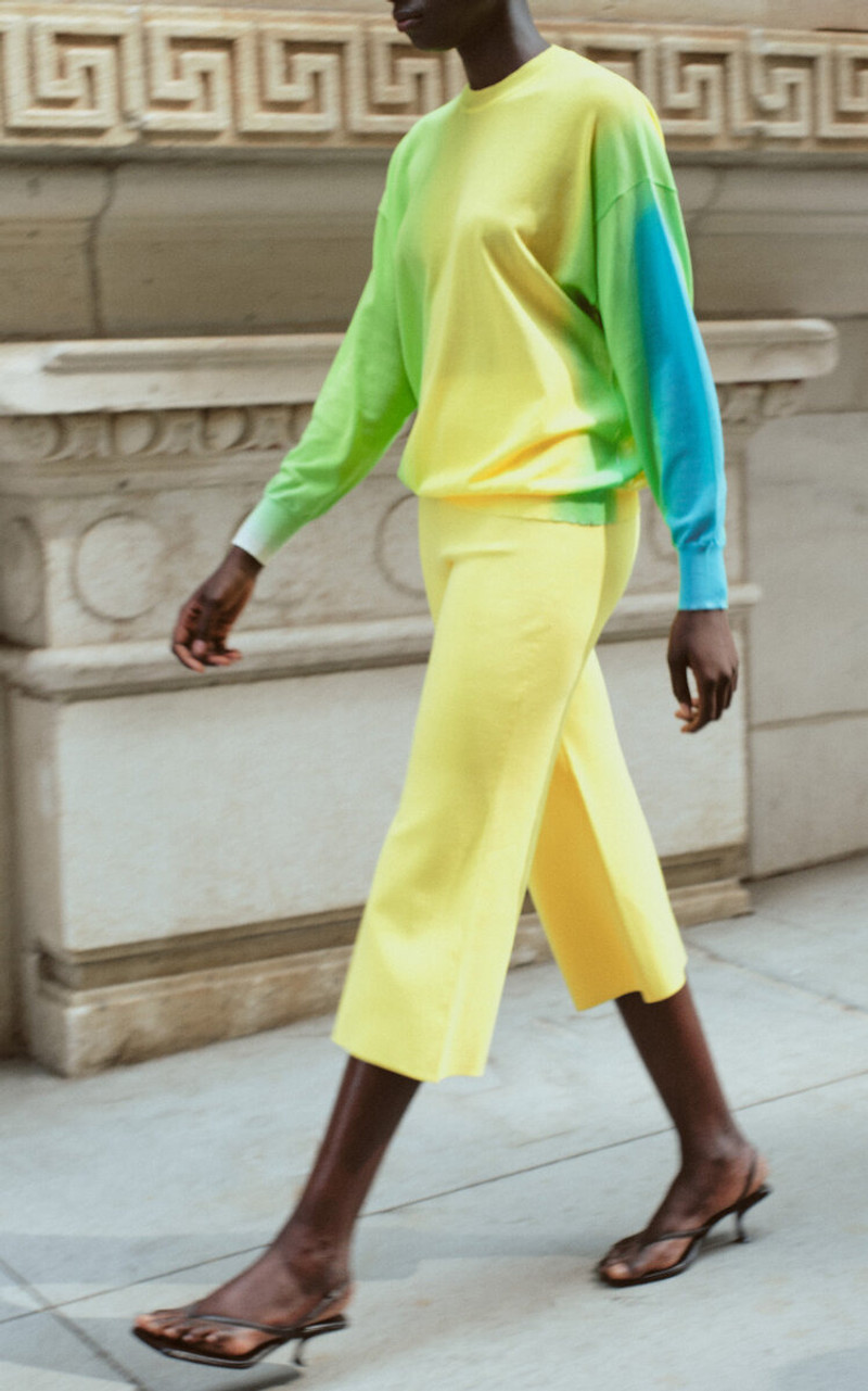 ZANKOV Gregor Ombre Cotton-Blend Sweater yellow outlook