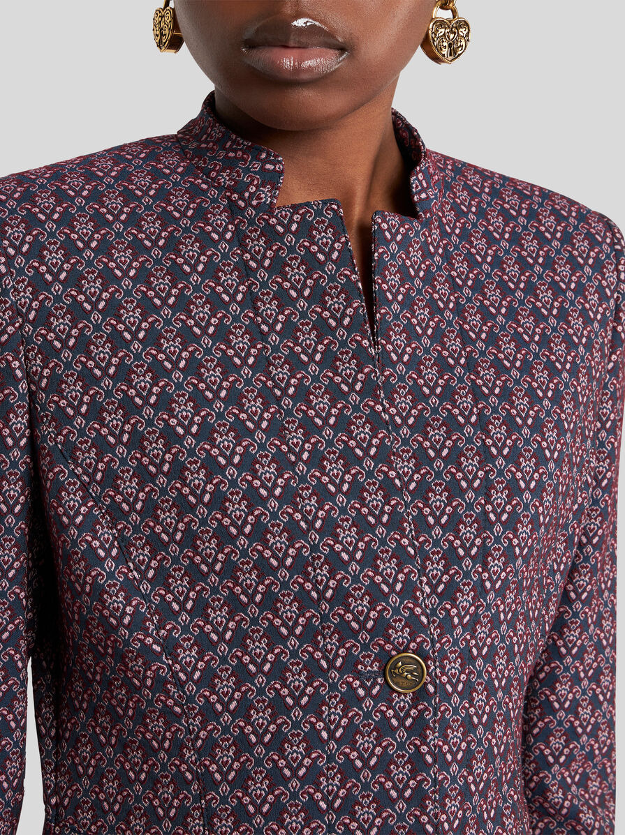 SINGLE-BREASTED COTTON-BLEND JACQUARD JACKET - 2