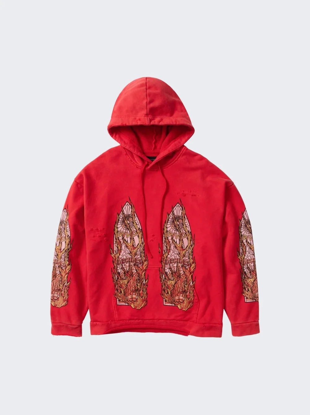 Flame Glass Hooded Pullover Ruby - 1