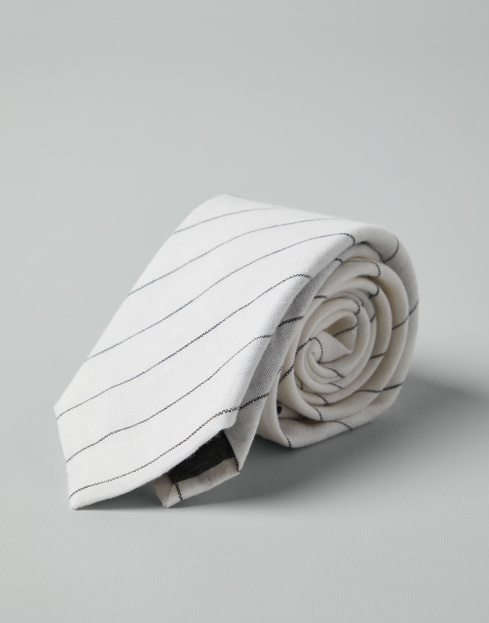 Linen chalk stripe tie - 2