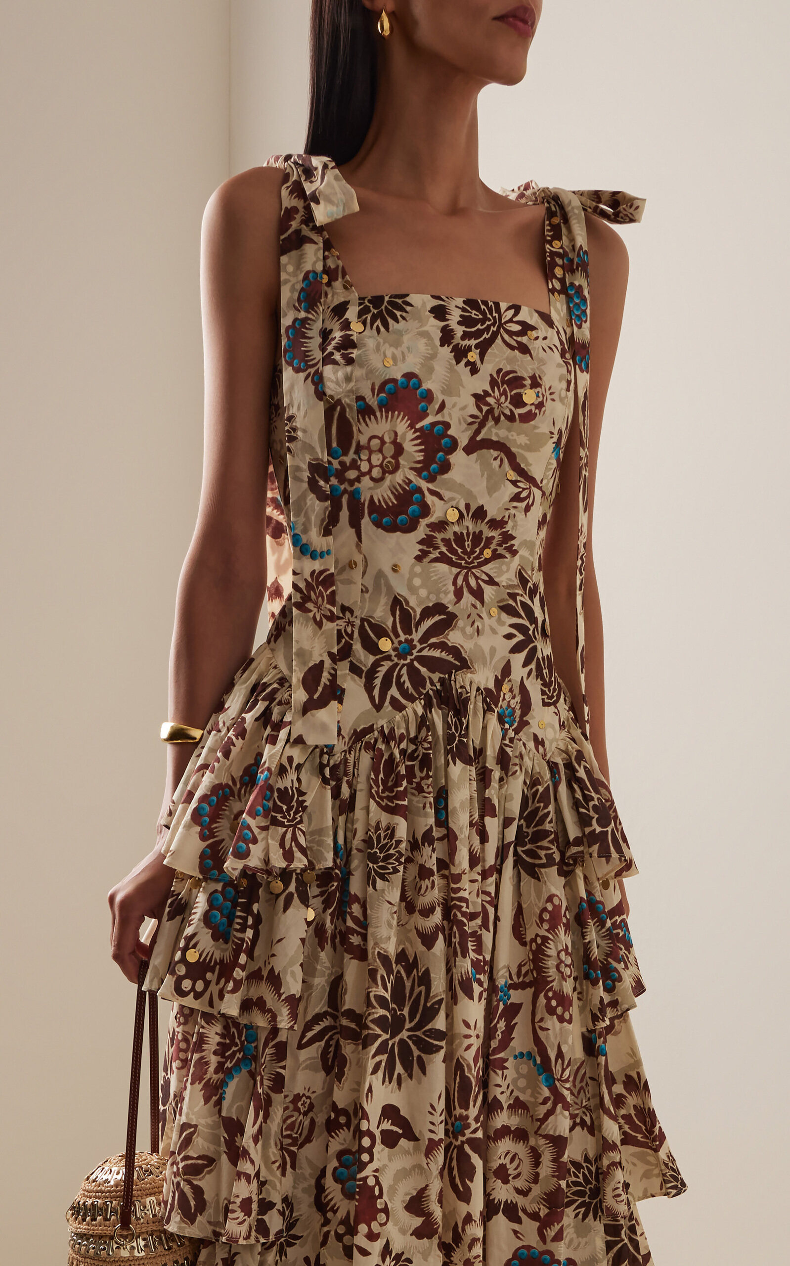 Mindy Ruffled Cotton Maxi Dress multi - 3