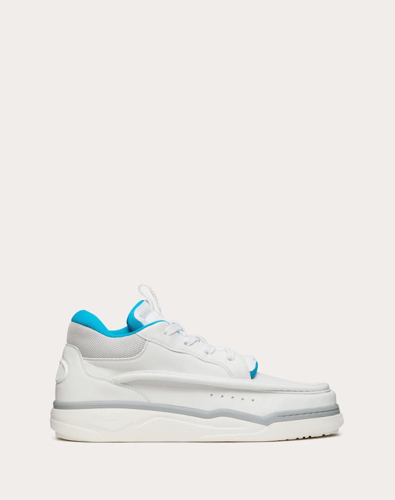 CALFSKIN LEATHER MID-TOP RUNBOOT SNEAKER - 1