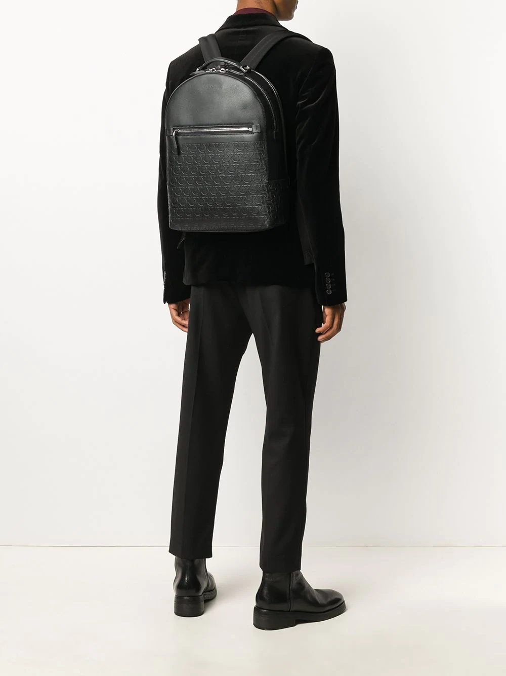 Gancini embossed leather backpack - 2