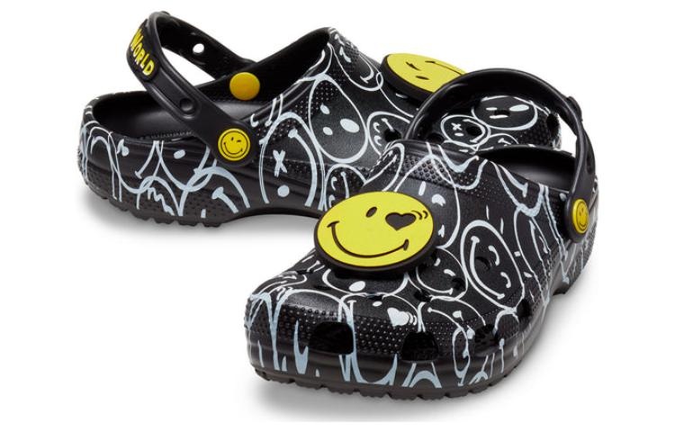 Crocs Classic Smiley World Clogs 'Black White' 207971-0C4 - 5